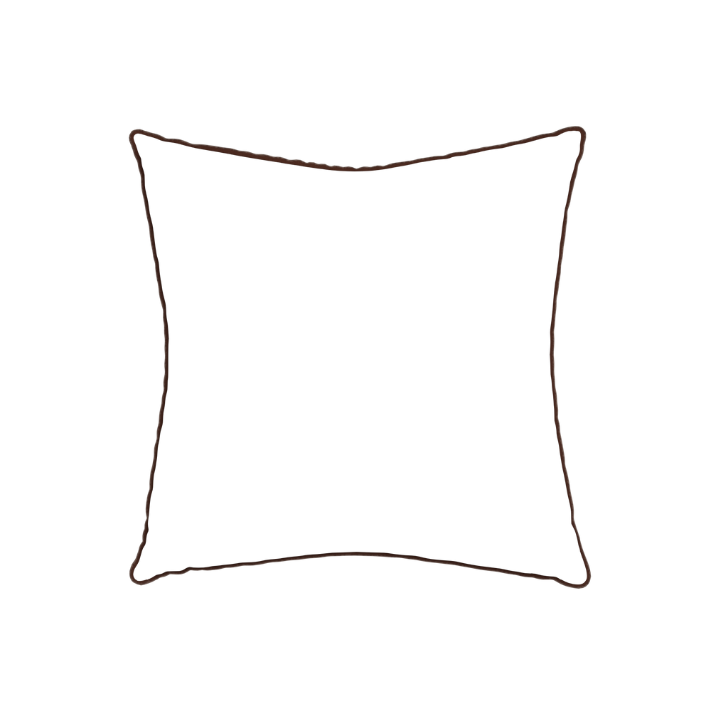 22-square quinn chestnut custom pillow with c piping on white background