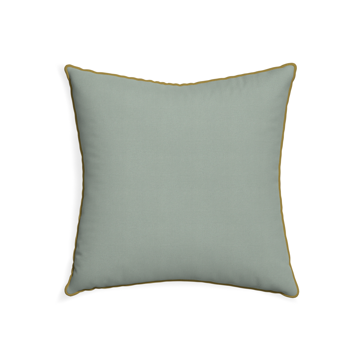 22-square sage custom sage green cottonpillow with c piping on white background