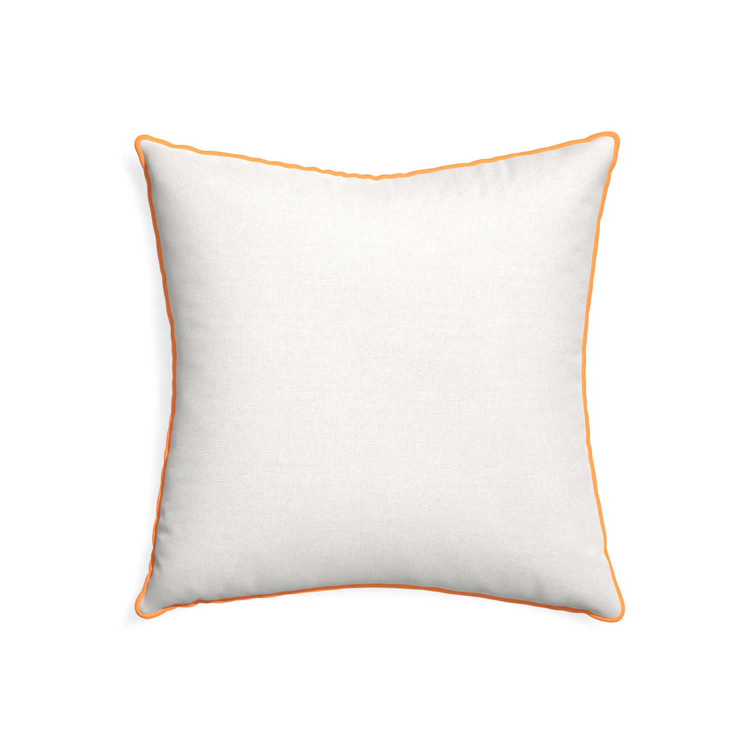 22-square flour custom pillow with clementine piping on white background