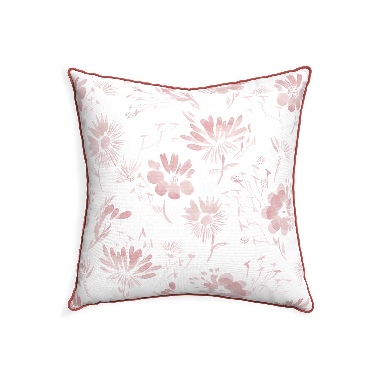 22-square blake custom pillow with c piping on white background