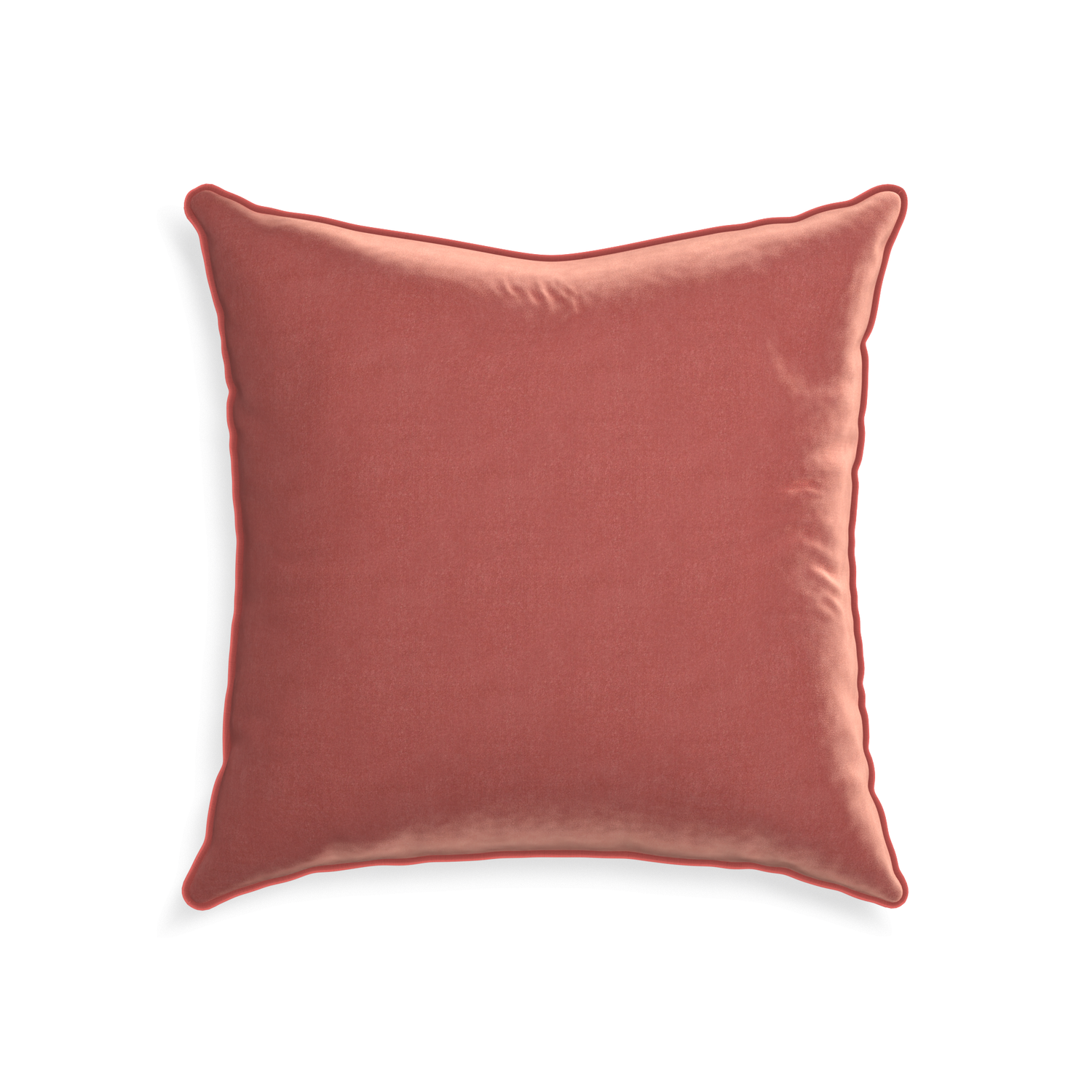 22-square cosmo velvet custom pillow with c piping on white background