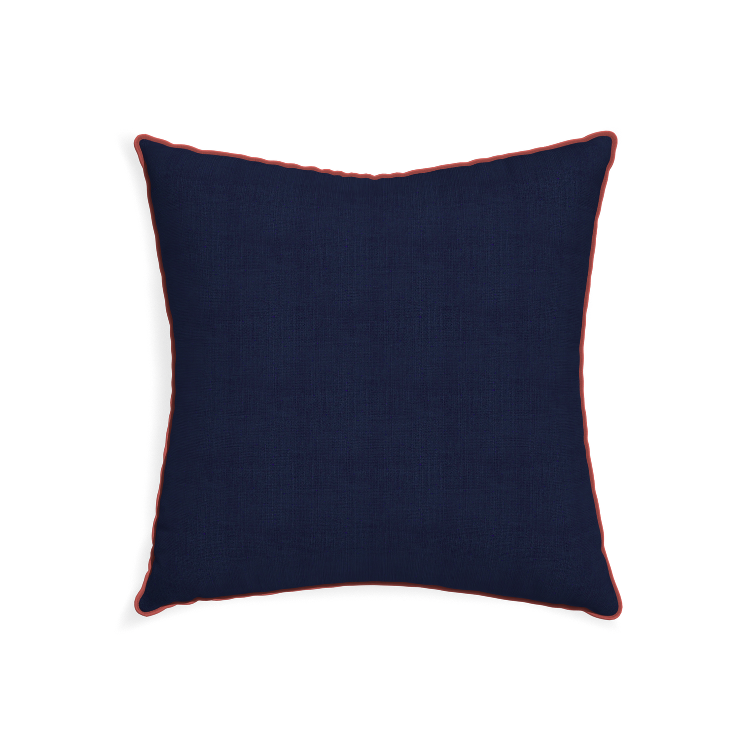 22-square midnight custom pillow with c piping on white background