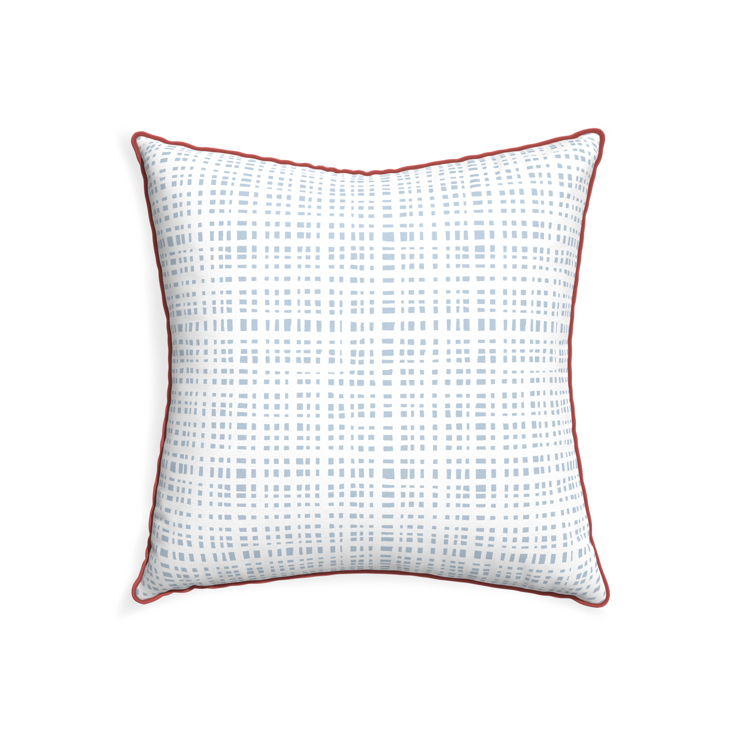 22-square ginger sky custom pillow with c piping on white background