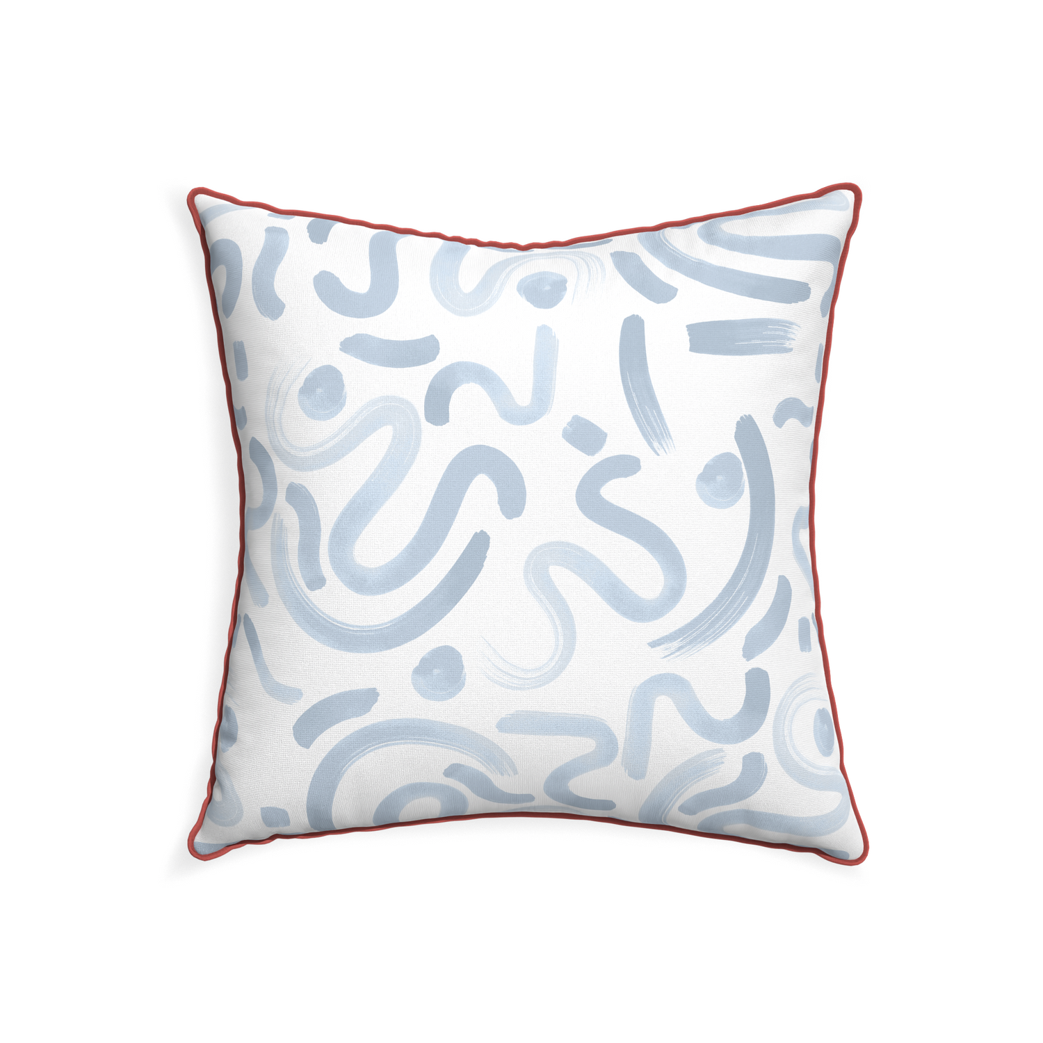 22-square hockney sky custom pillow with c piping on white background