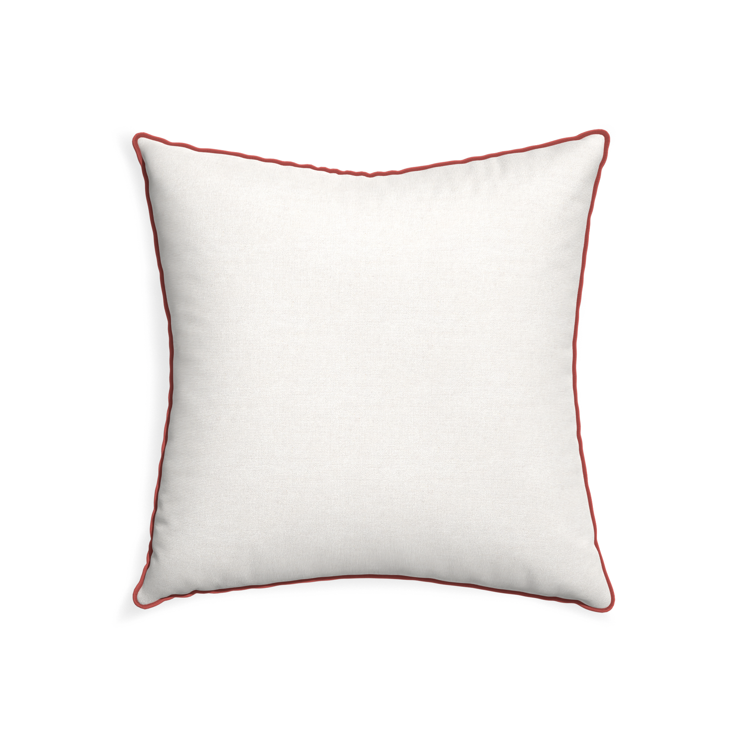 22-square flour custom pillow with c piping on white background