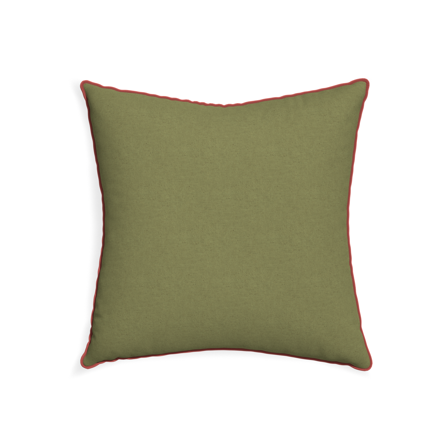 22-square moss custom moss greenpillow with c piping on white background