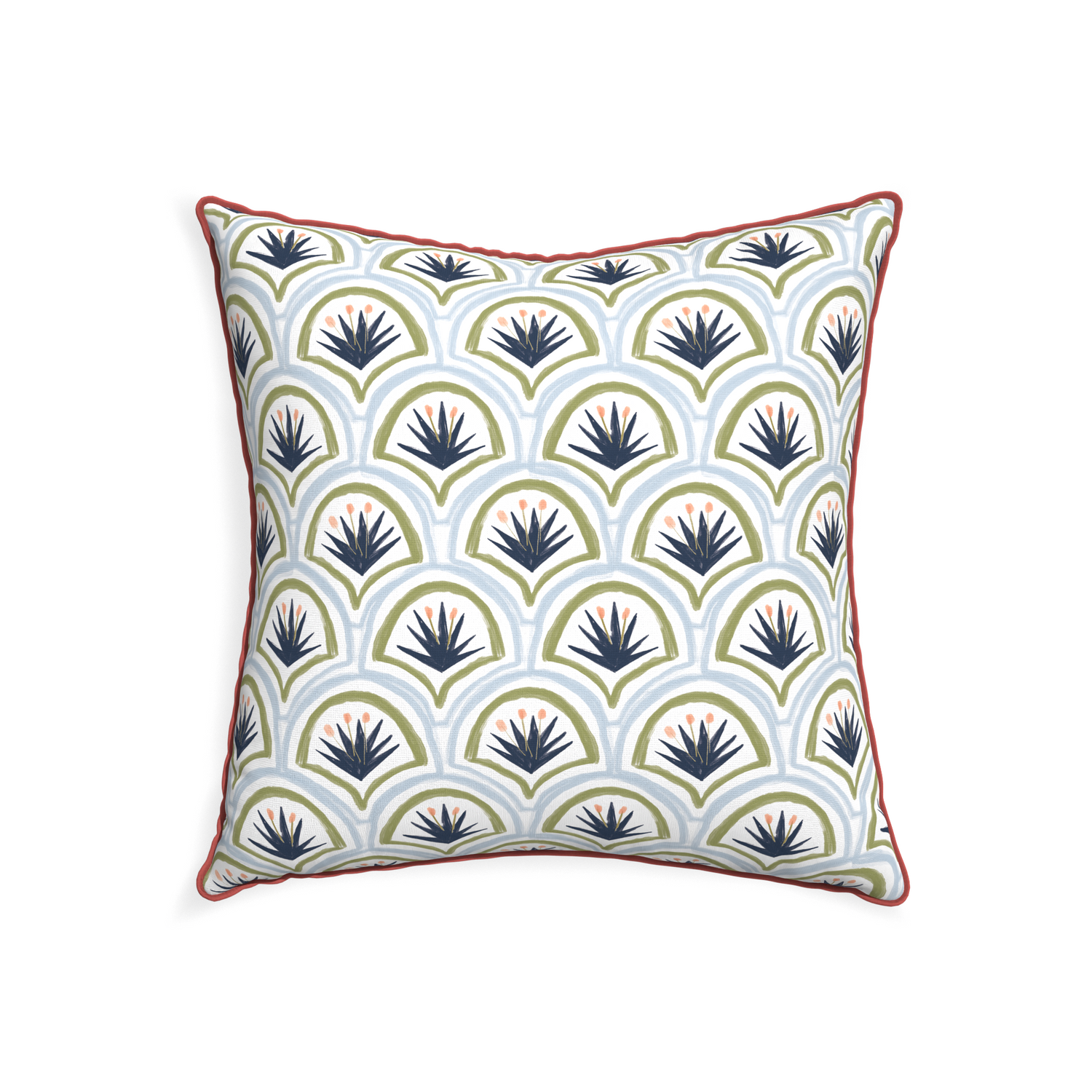22-square thatcher midnight custom art deco palm patternpillow with c piping on white background
