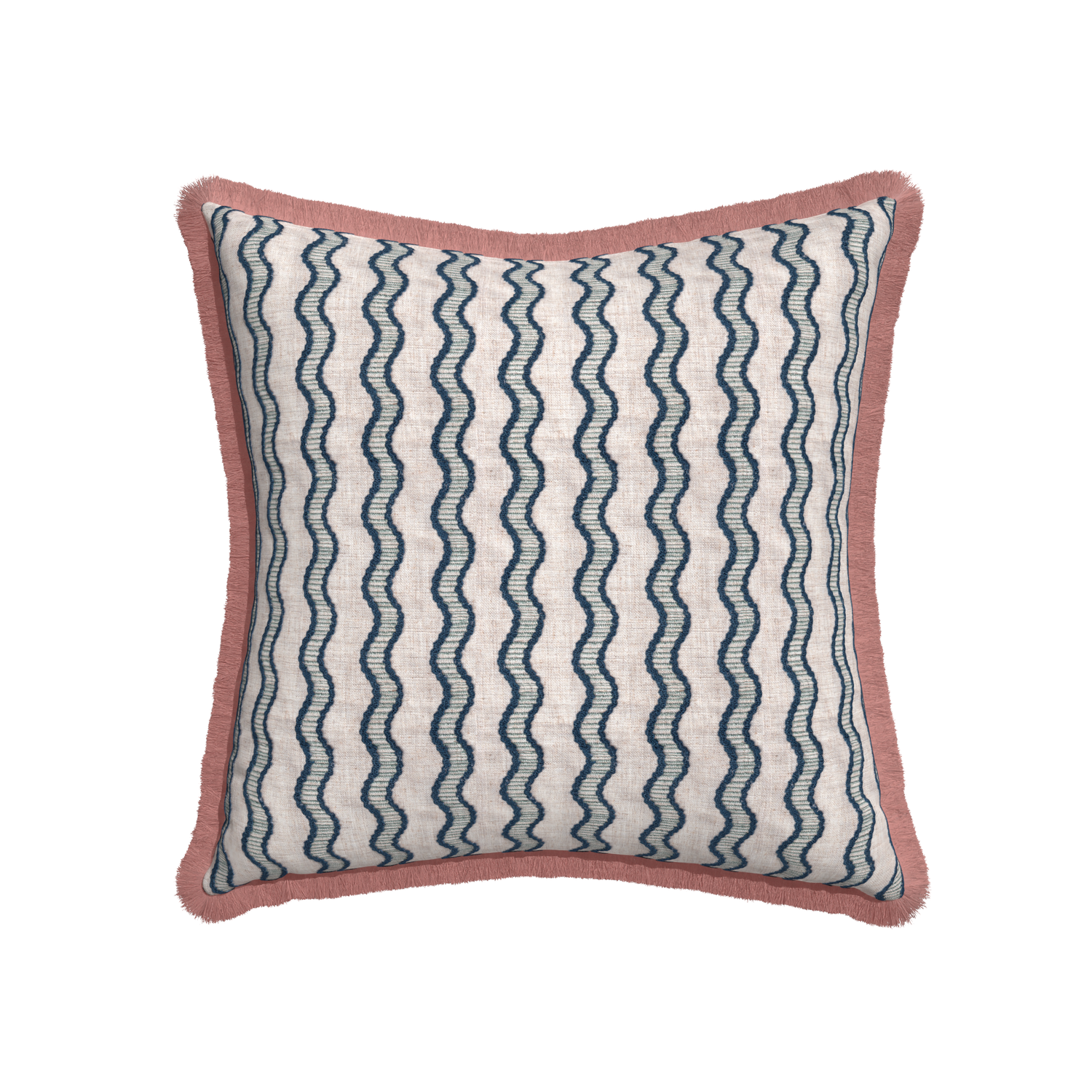 22-square beatrice custom embroidered wavepillow with d fringe on white background