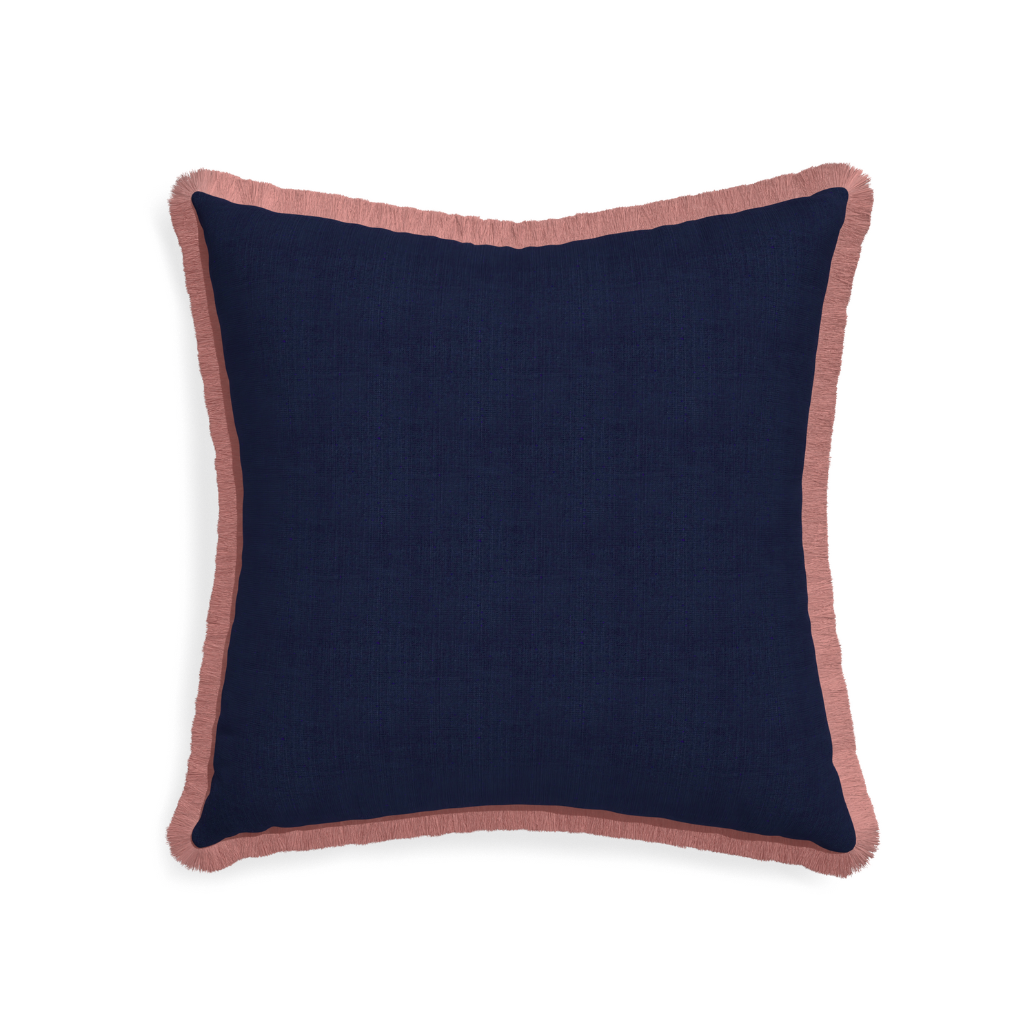 22-square midnight custom navy bluepillow with d fringe on white background