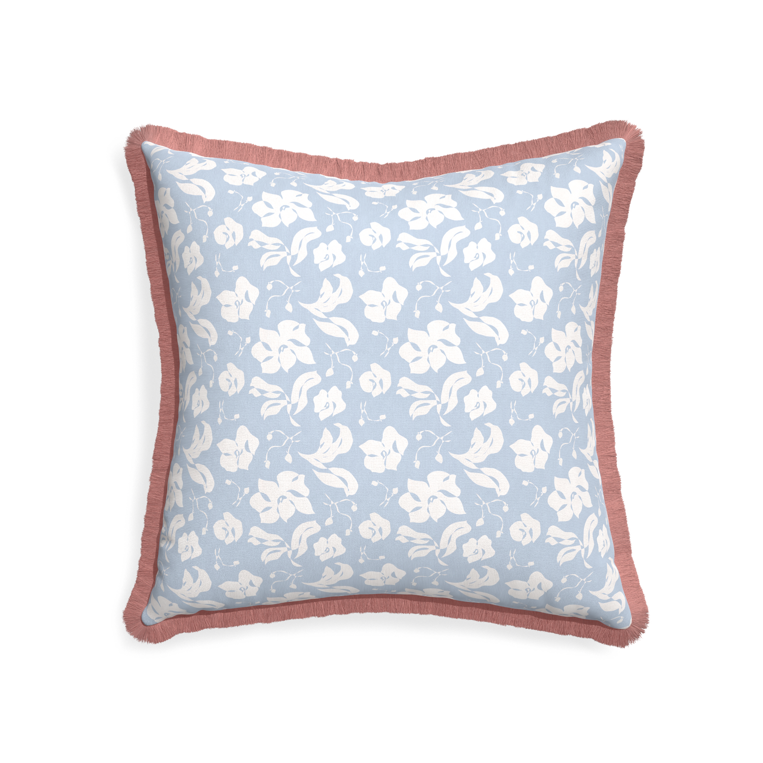 22-square georgia custom pillow with d fringe on white background
