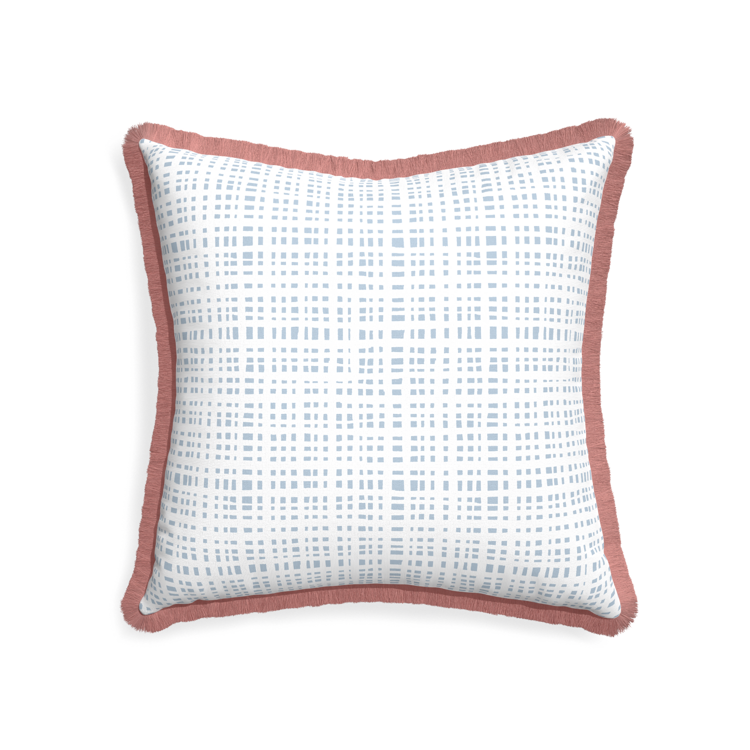 22-square ginger sky custom pillow with d fringe on white background