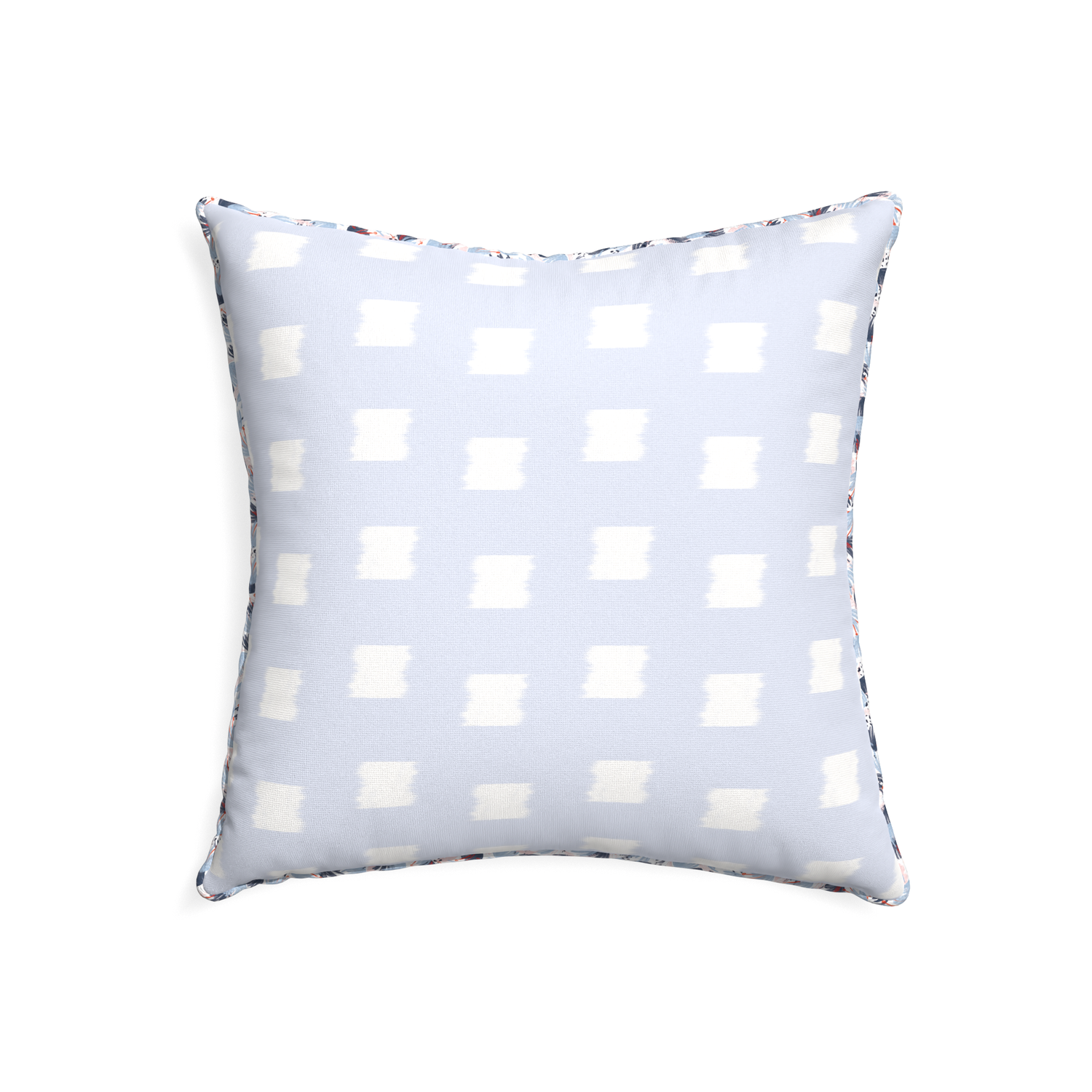22-square denton custom sky blue patternpillow with e piping on white background