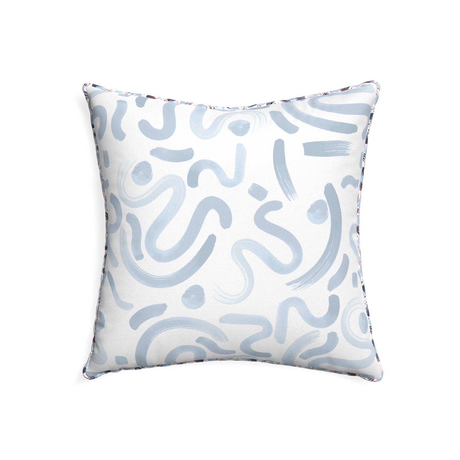 22-square hockney sky custom pillow with e piping on white background