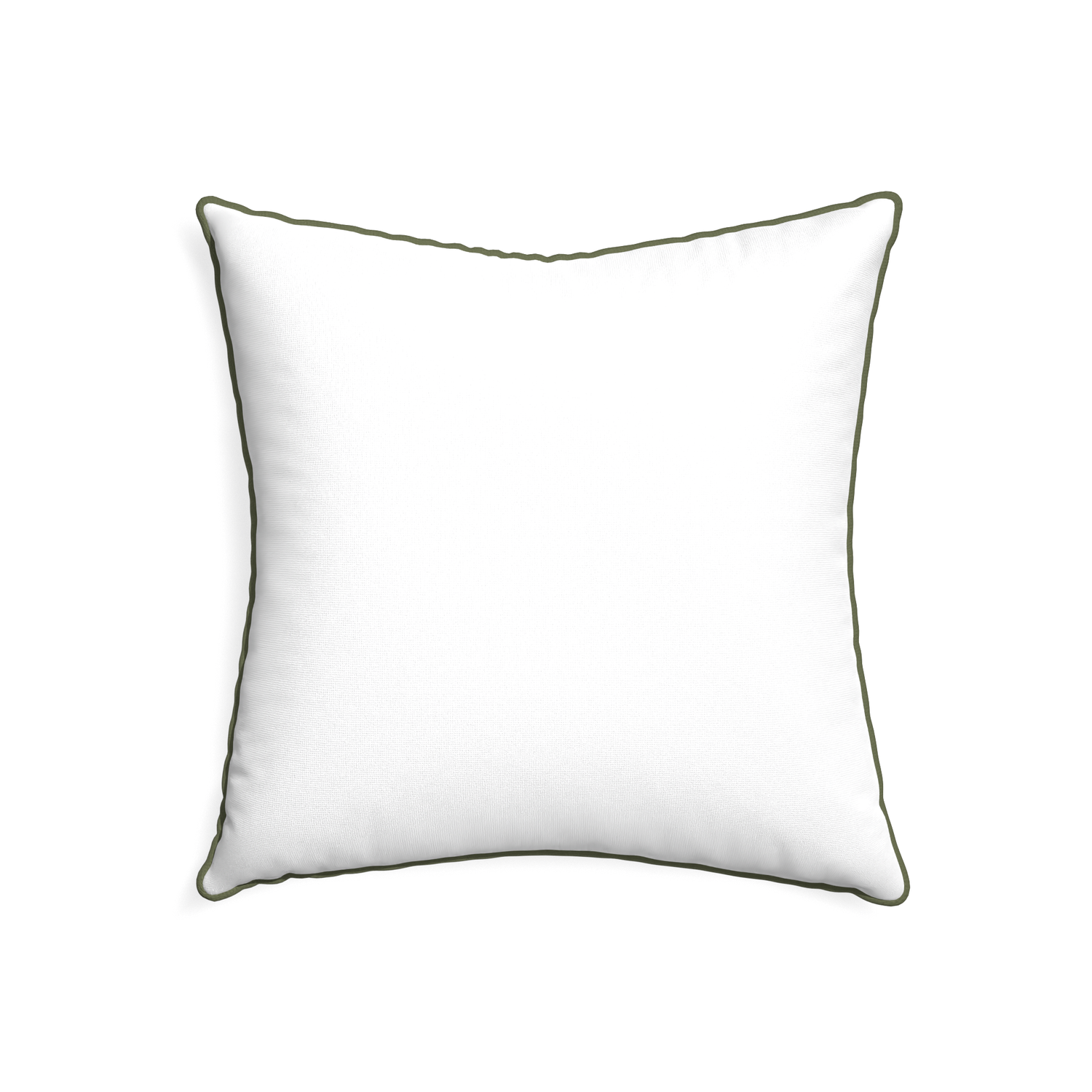 22-square snow custom pillow with f piping on white background