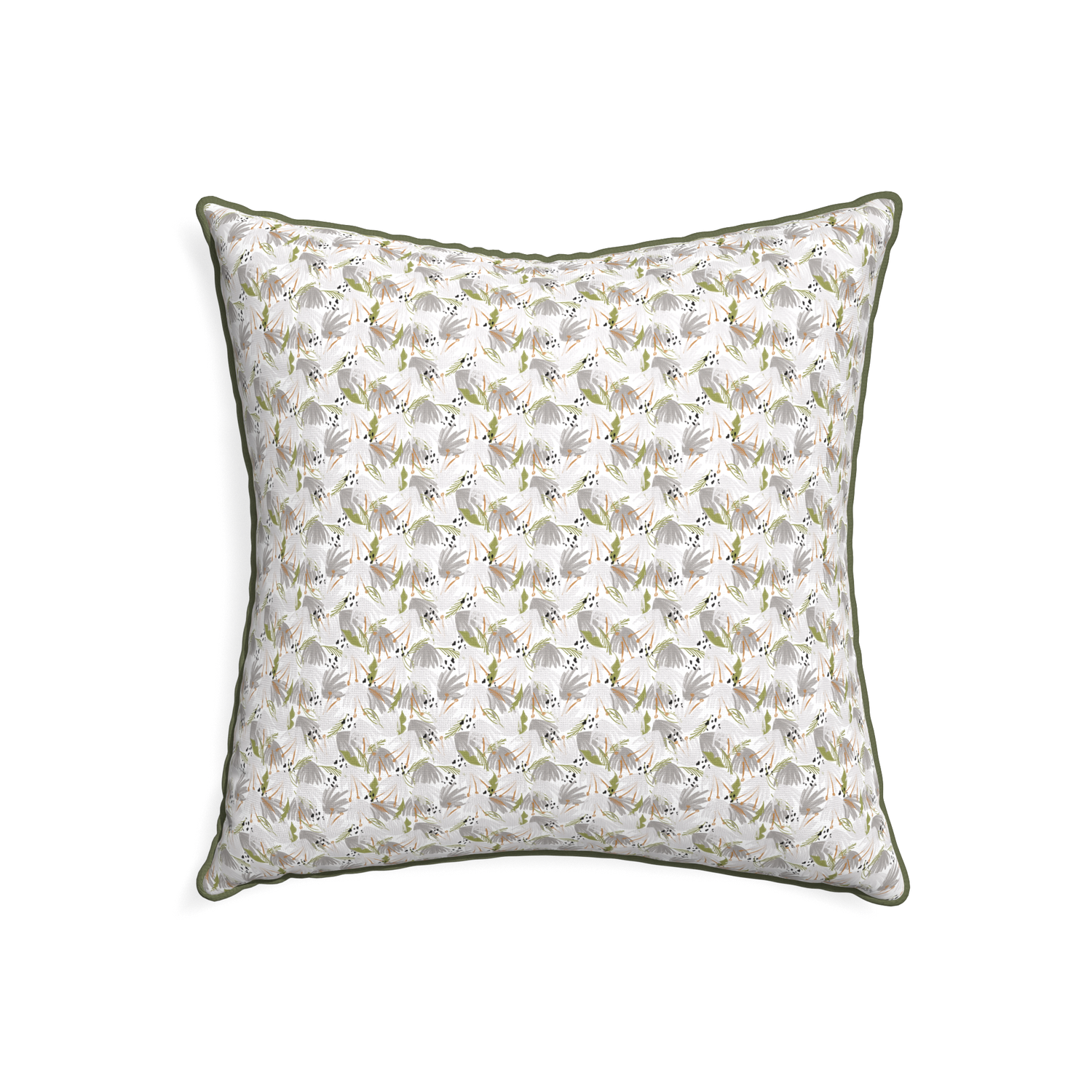 22-square eden grey custom pillow with f piping on white background