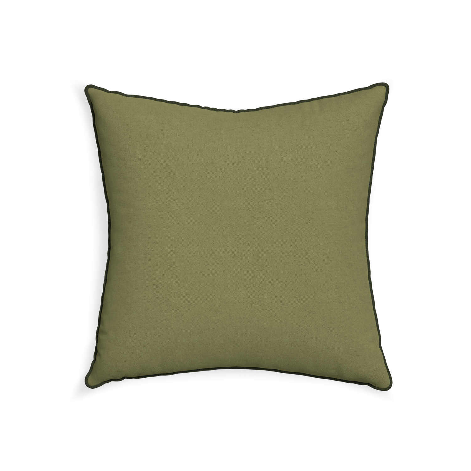 22-square moss custom moss greenpillow with f piping on white background