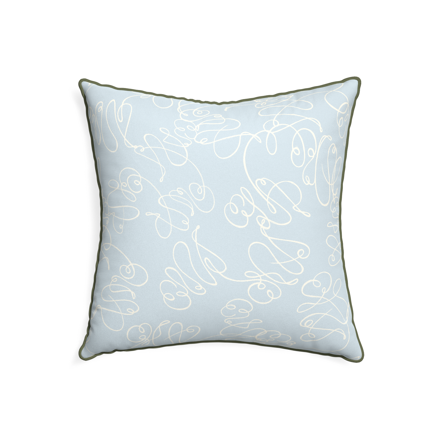 22-square mirabella custom pillow with f piping on white background