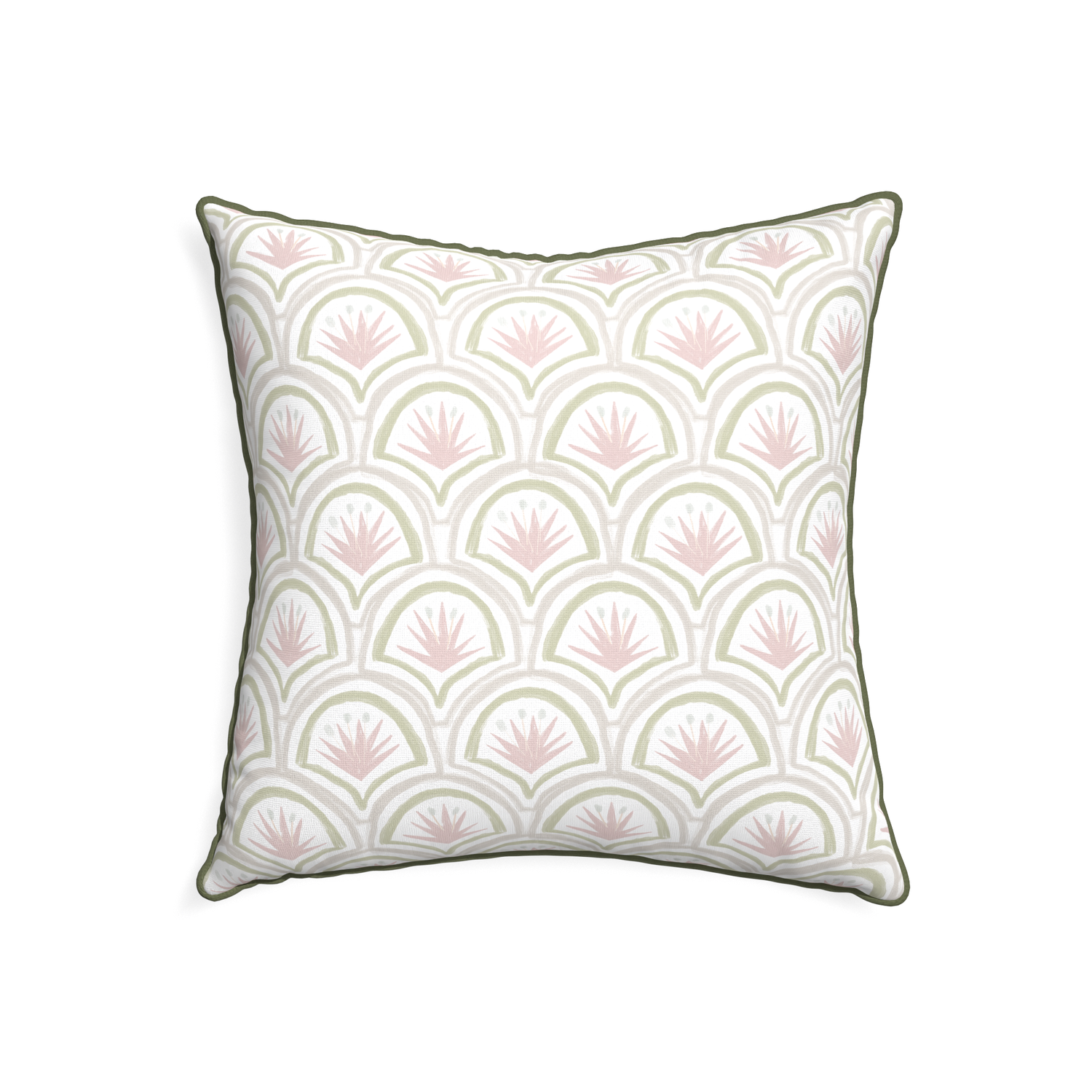 22-square thatcher rose custom pillow with f piping on white background