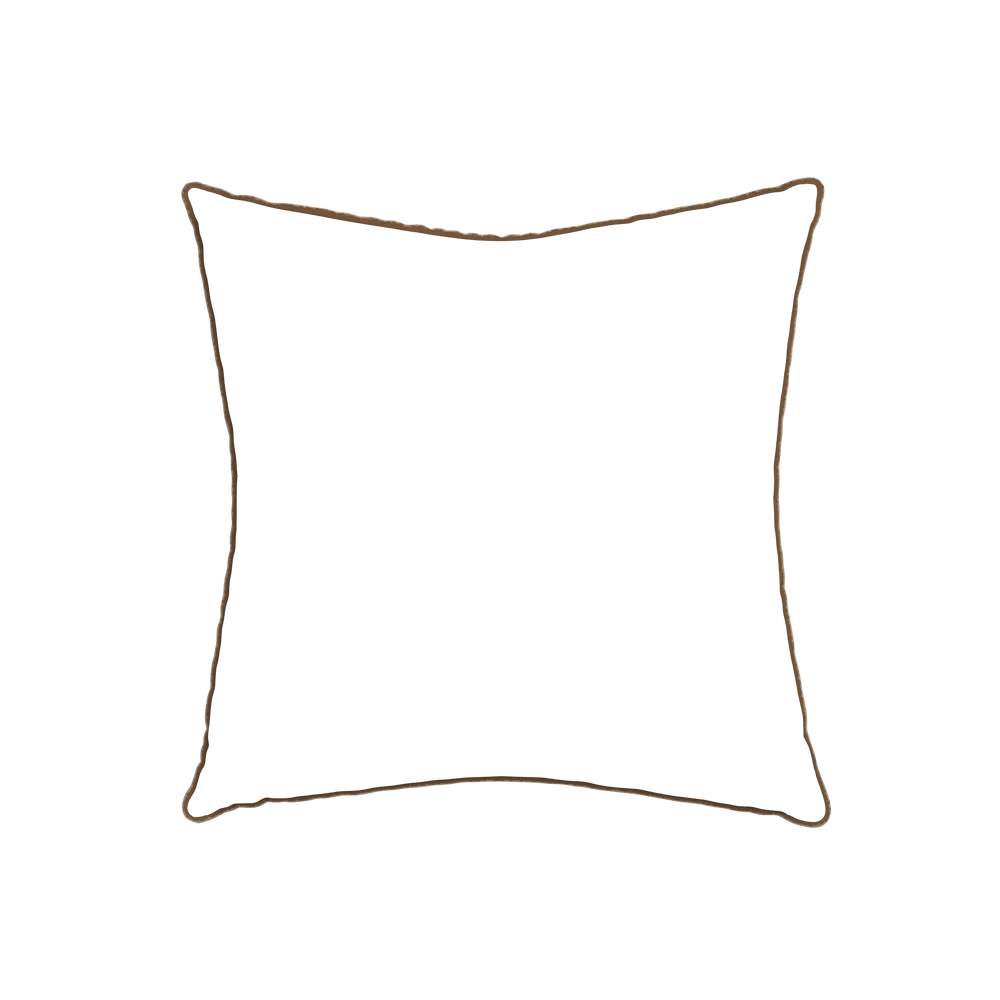 22-square quinn chestnut custom pillow with h piping on white background