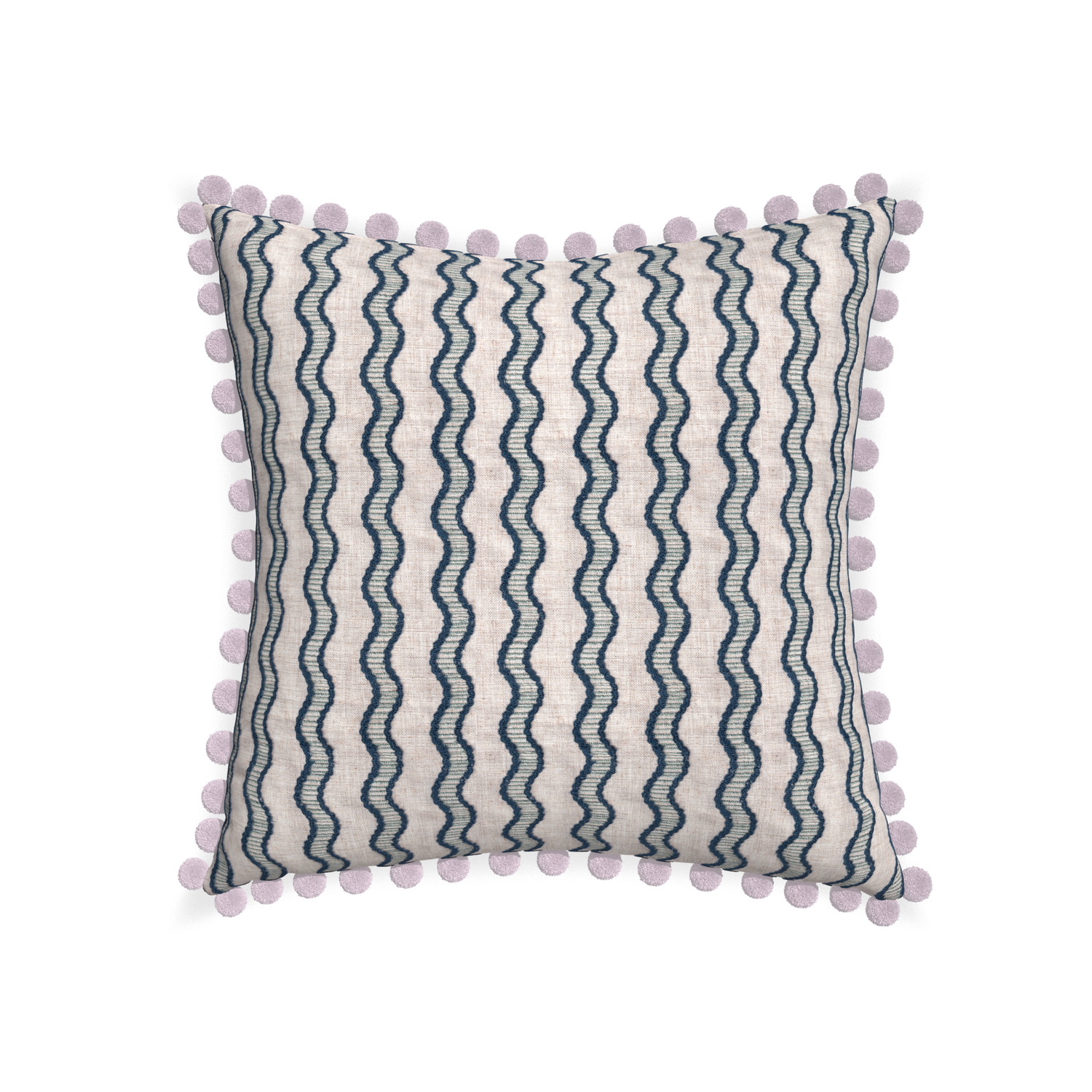 22-square beatrice custom embroidered wavepillow with l on white background