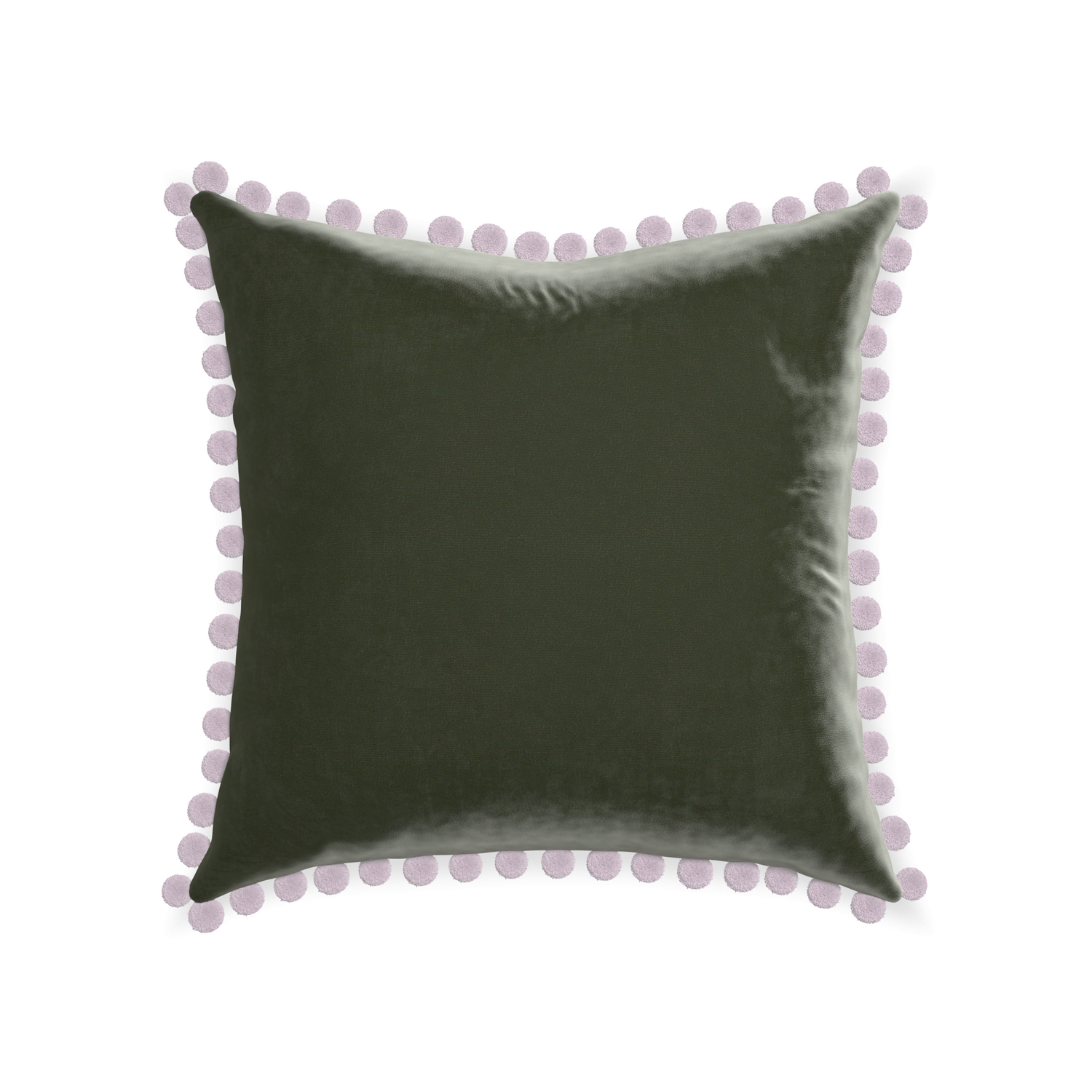22-square fern velvet custom pillow with l on white background