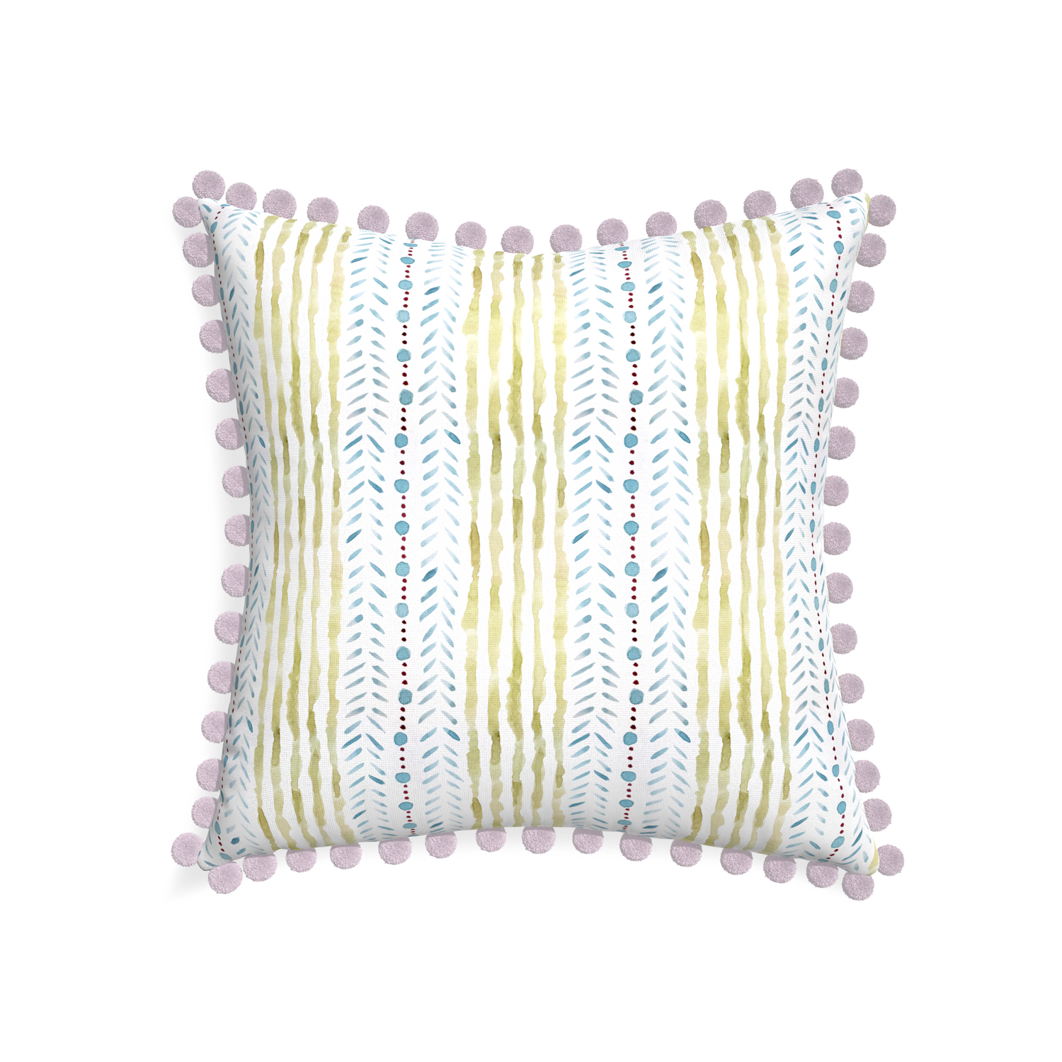 22-square julia custom blue & green stripedpillow with l on white background