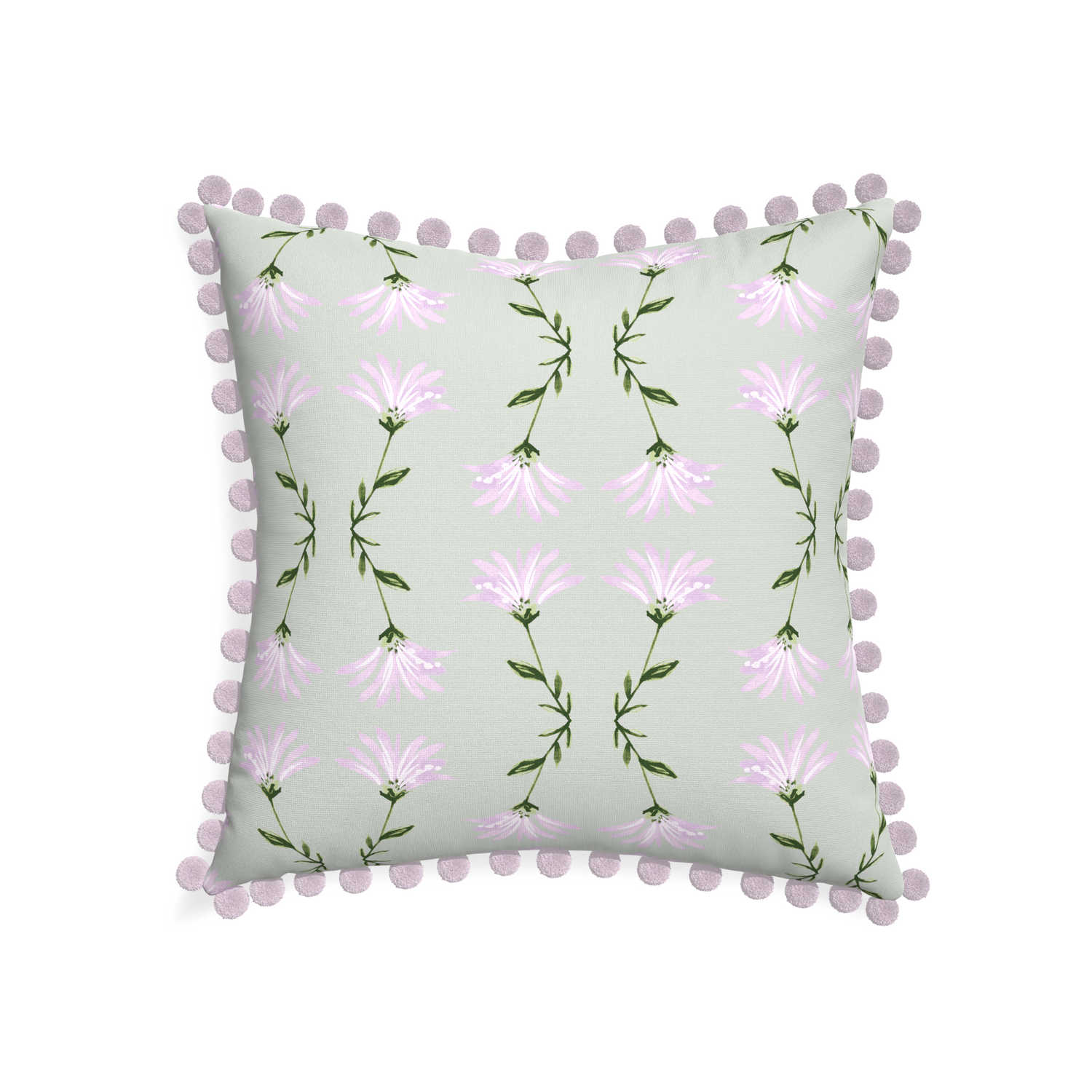 22-square marina sage custom pillow with l on white background