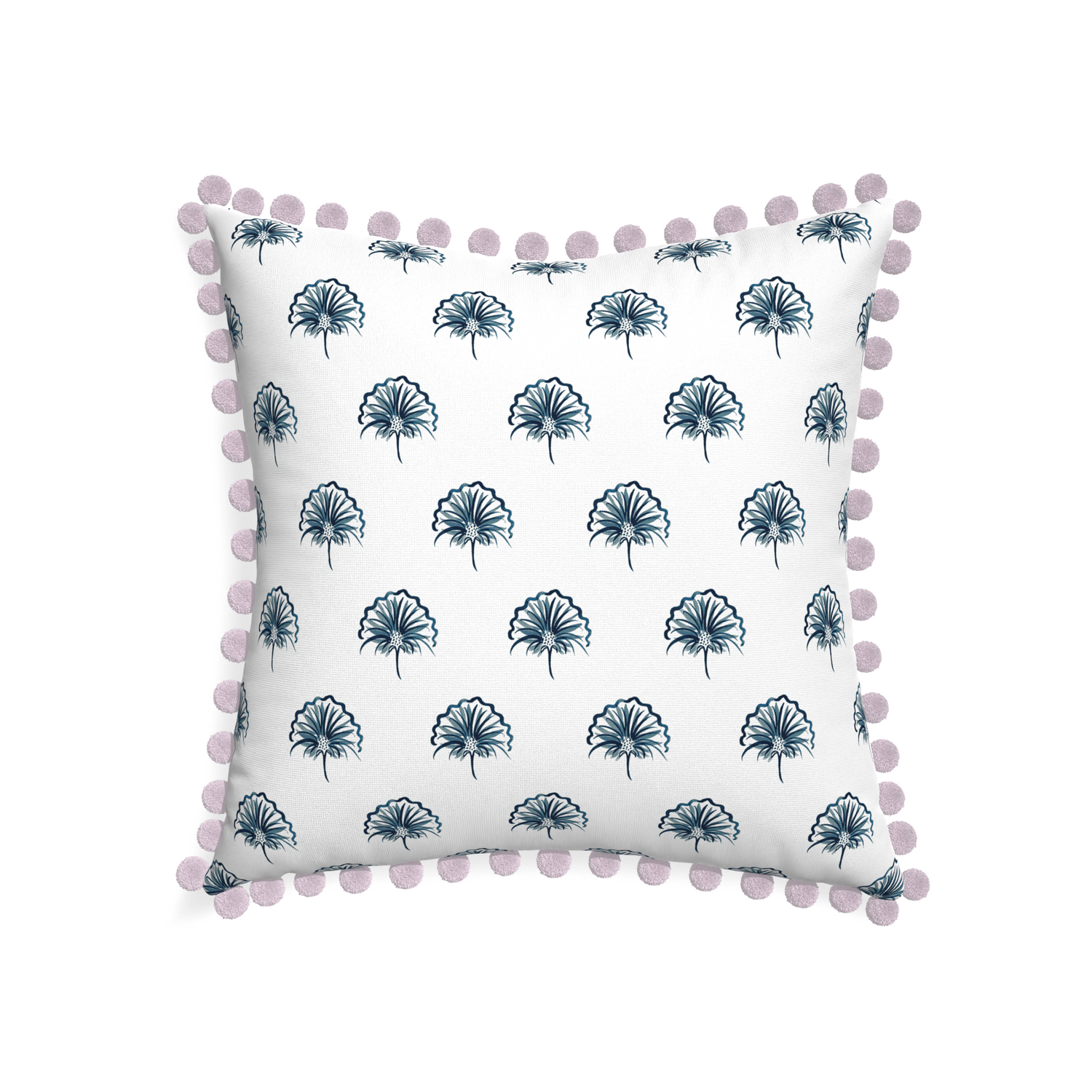 22-square penelope midnight custom pillow with l on white background