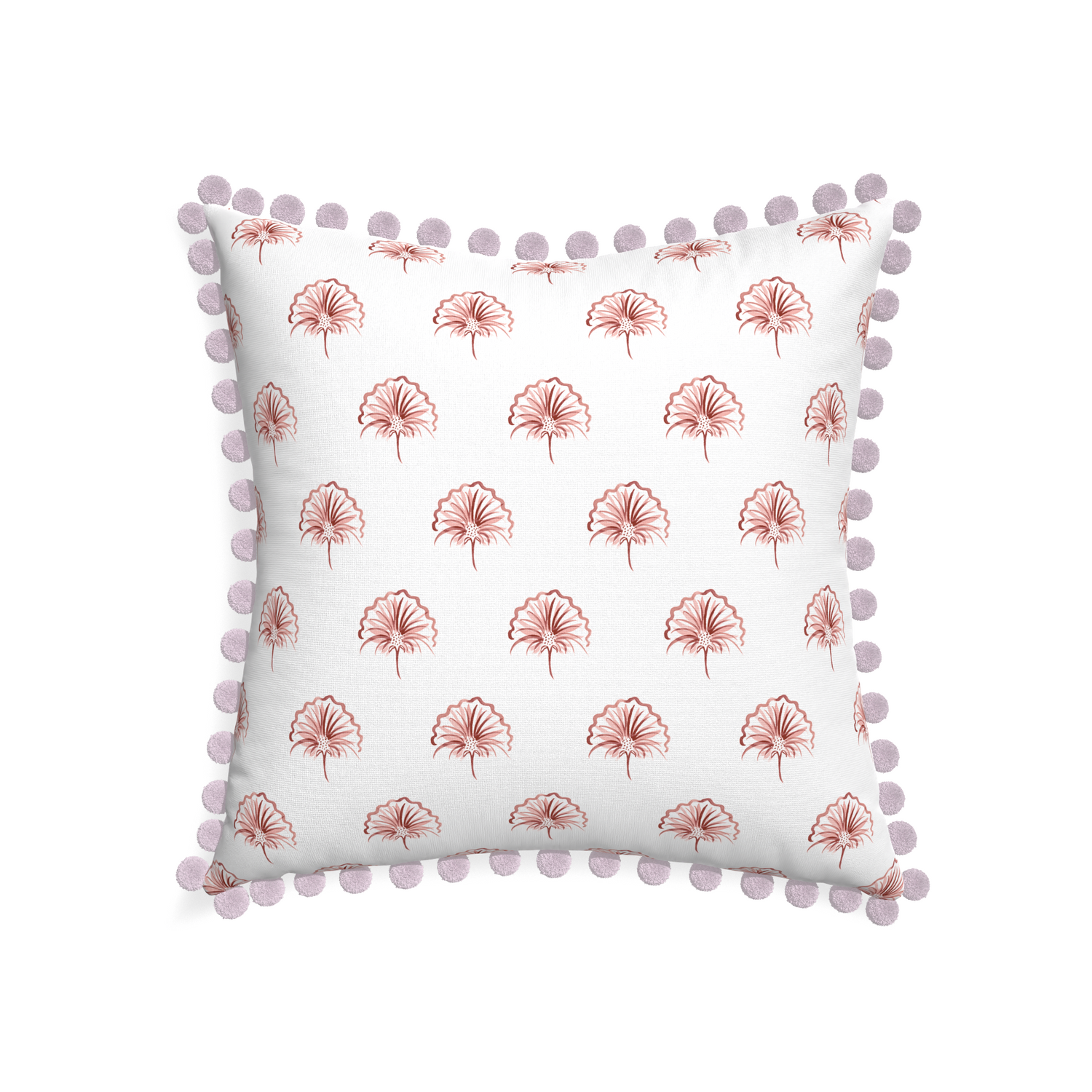 22-square penelope rose custom pillow with l on white background