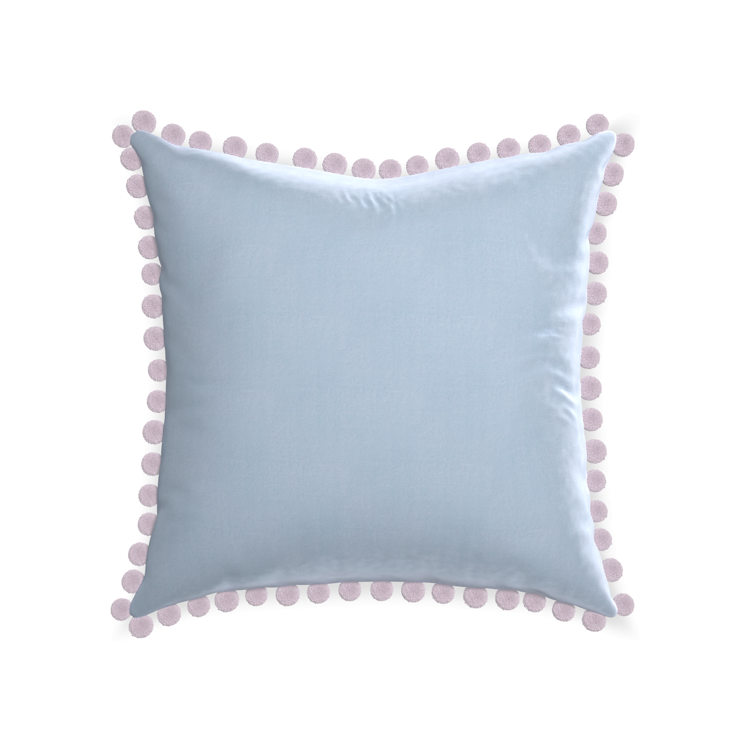 22-square sky velvet custom pillow with l on white background