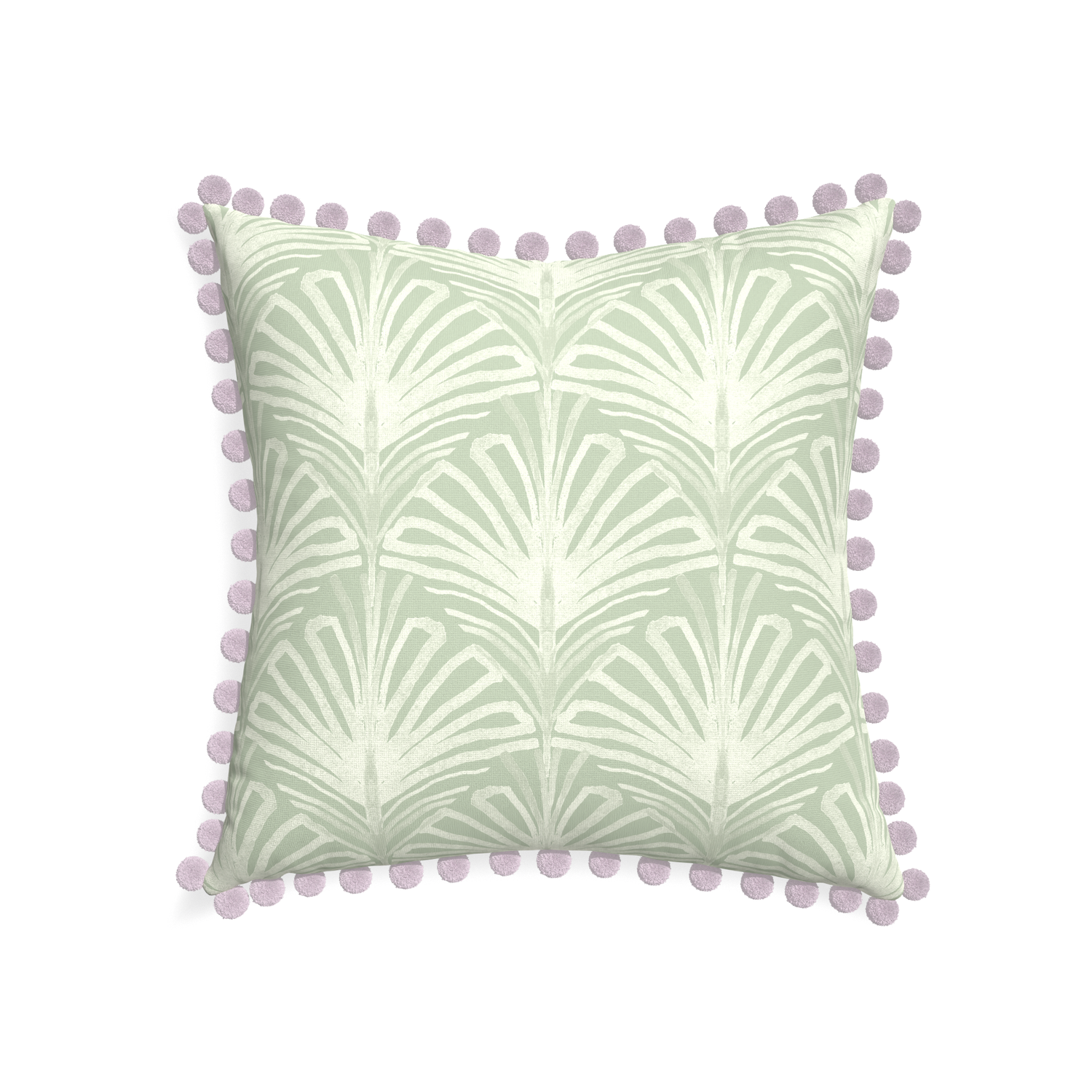 22-square suzy sage custom sage green palmpillow with l on white background