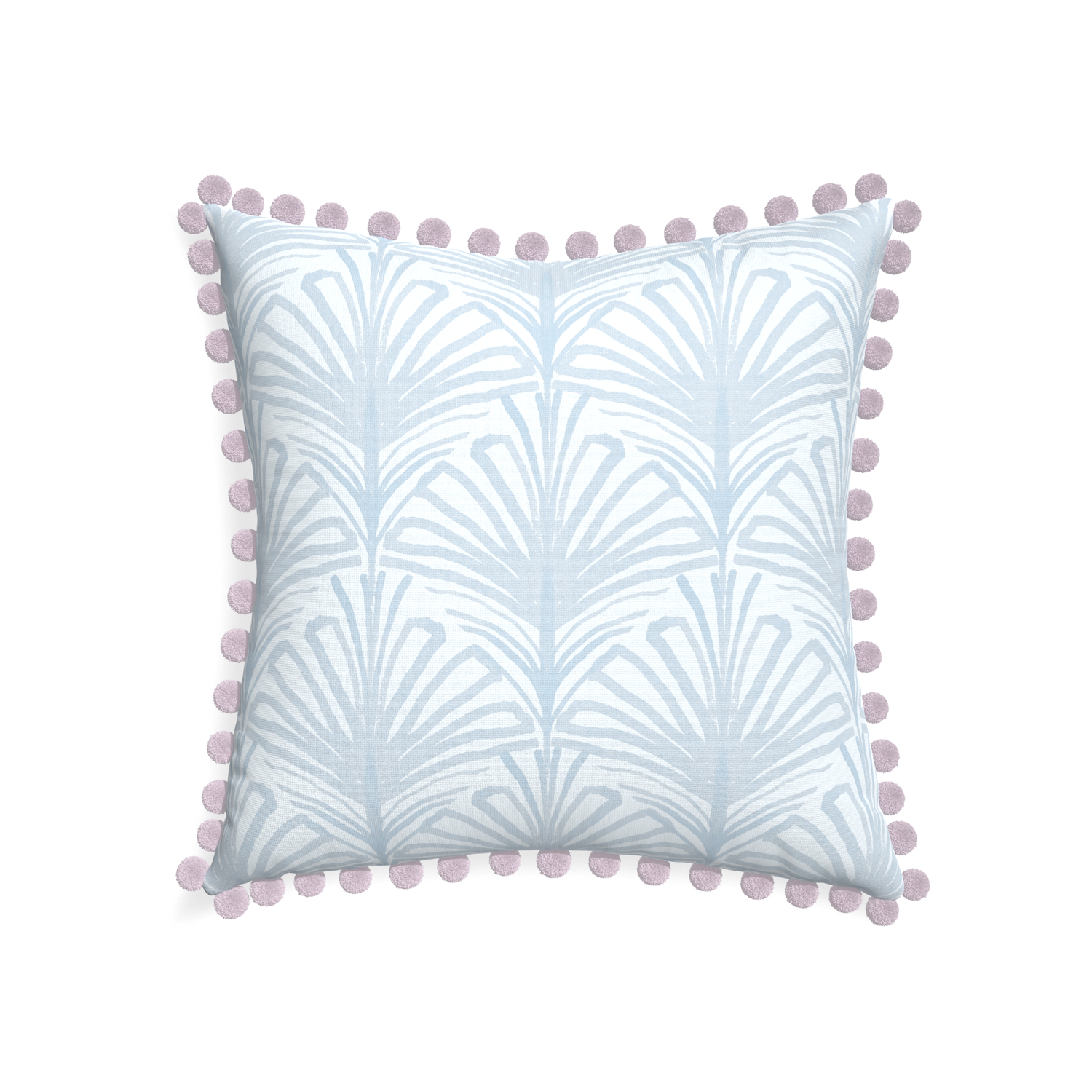 22-square suzy sky custom pillow with l on white background