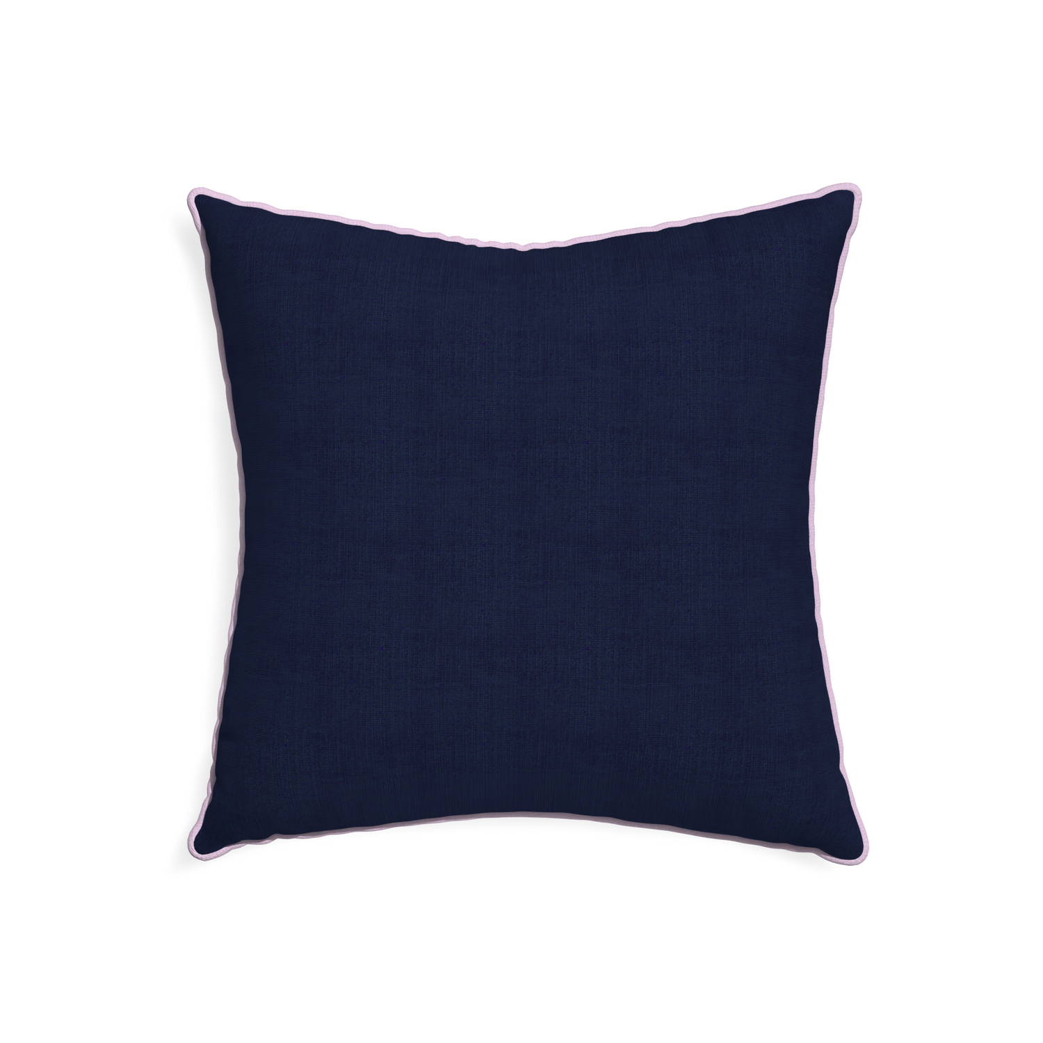 22-square midnight custom pillow with l piping on white background