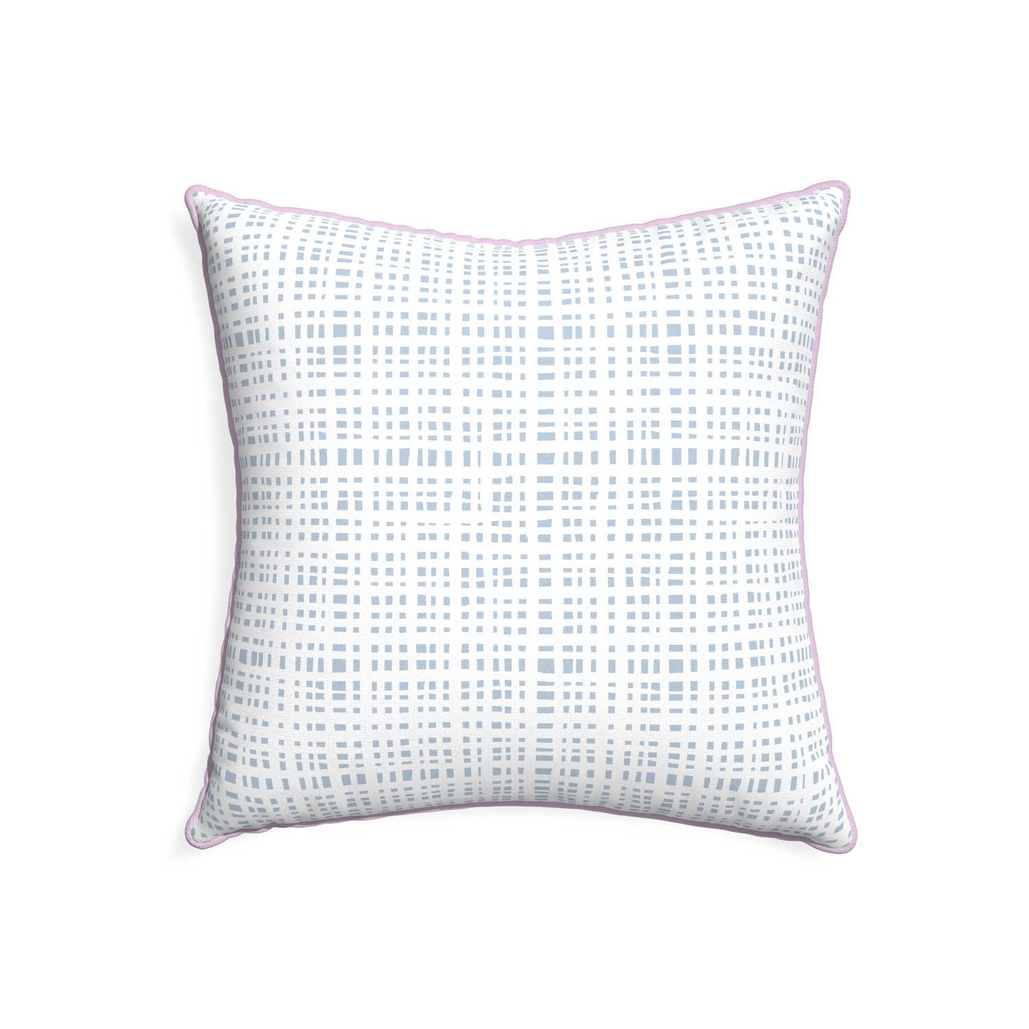 22-square ginger sky custom pillow with l piping on white background