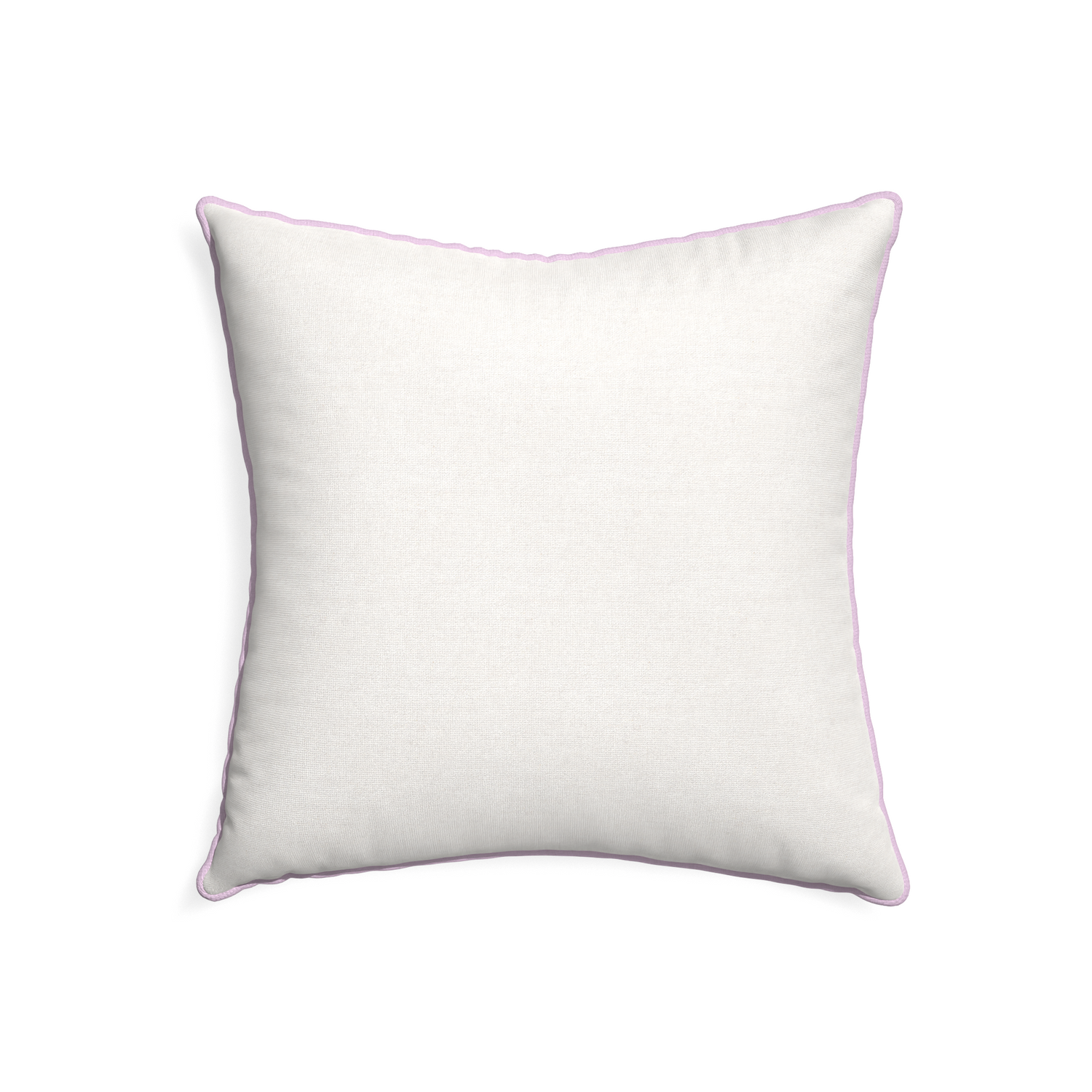 22-square flour custom pillow with l piping on white background
