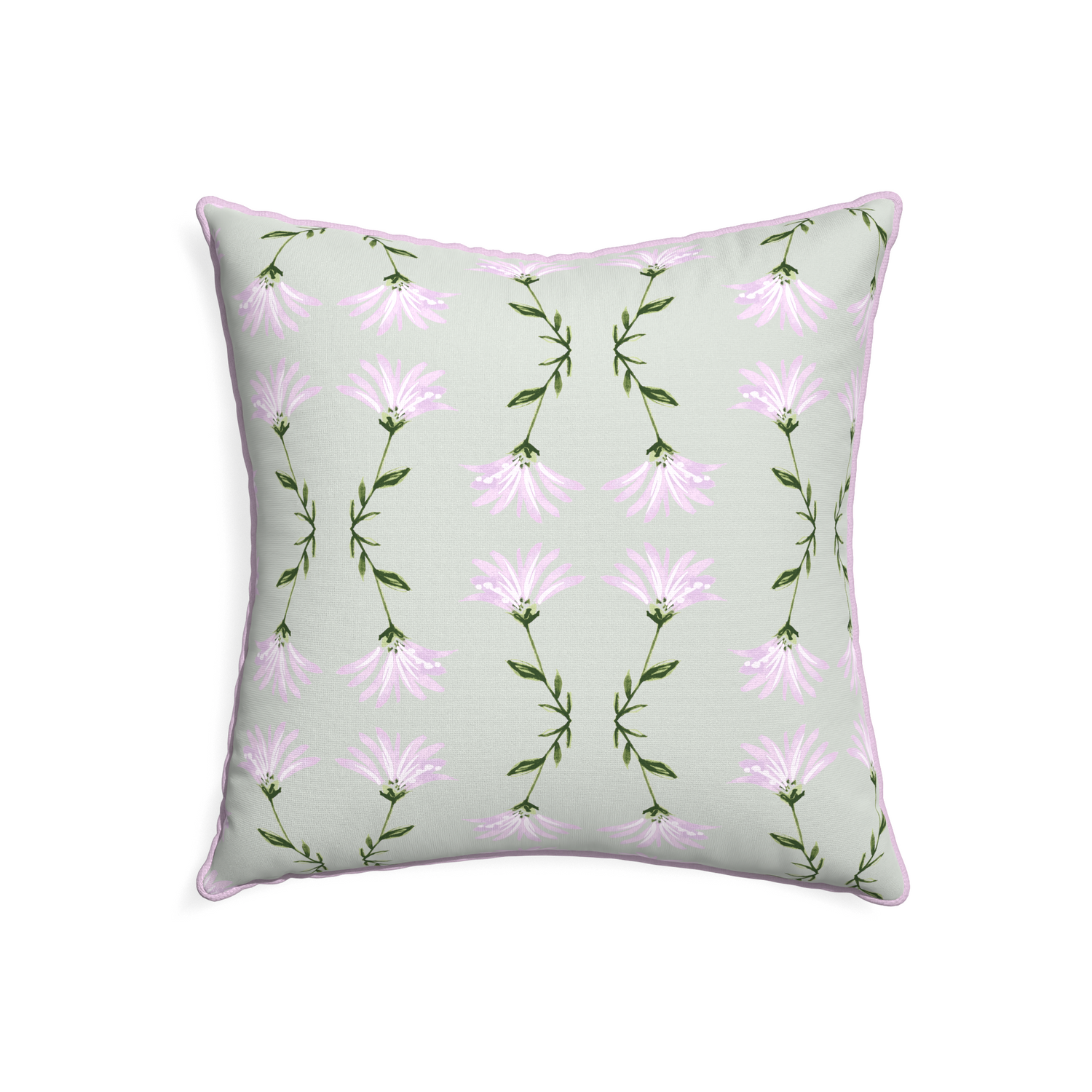 22-square marina sage custom pillow with l piping on white background