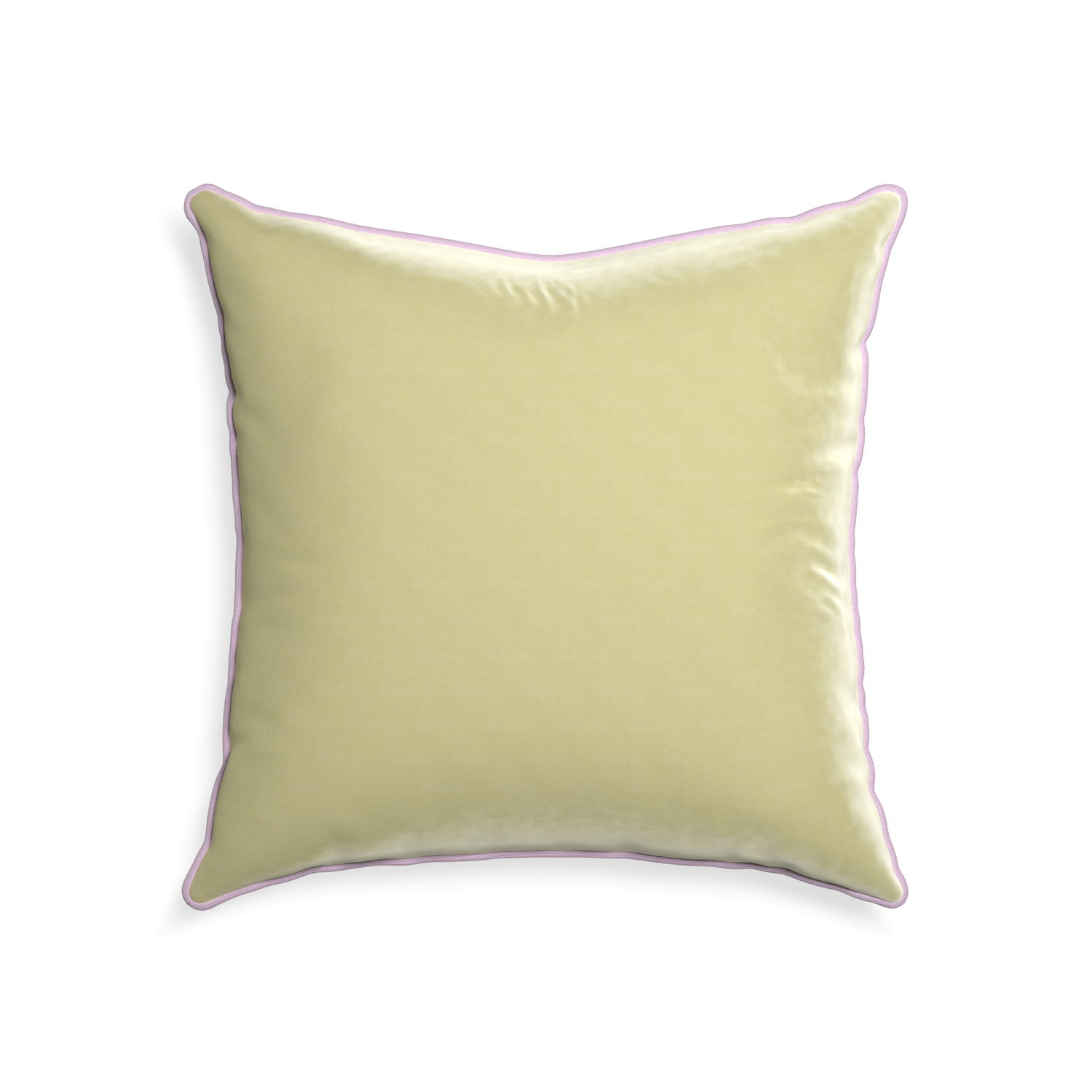 22-square pear velvet custom pillow with l piping on white background