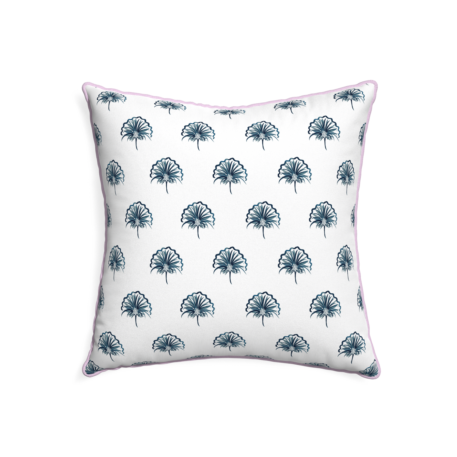 22-square penelope midnight custom pillow with l piping on white background