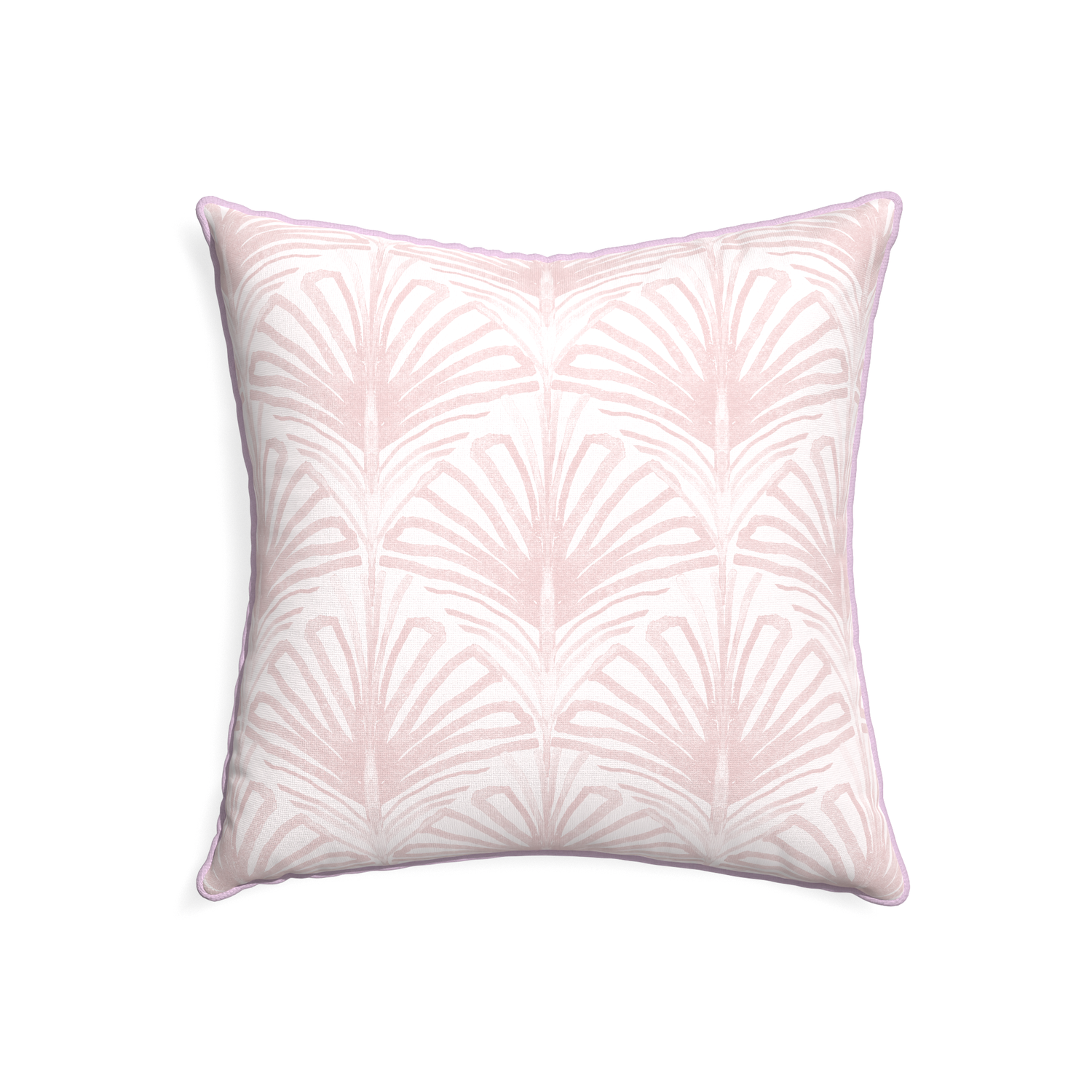 22-square suzy rose custom pillow with l piping on white background