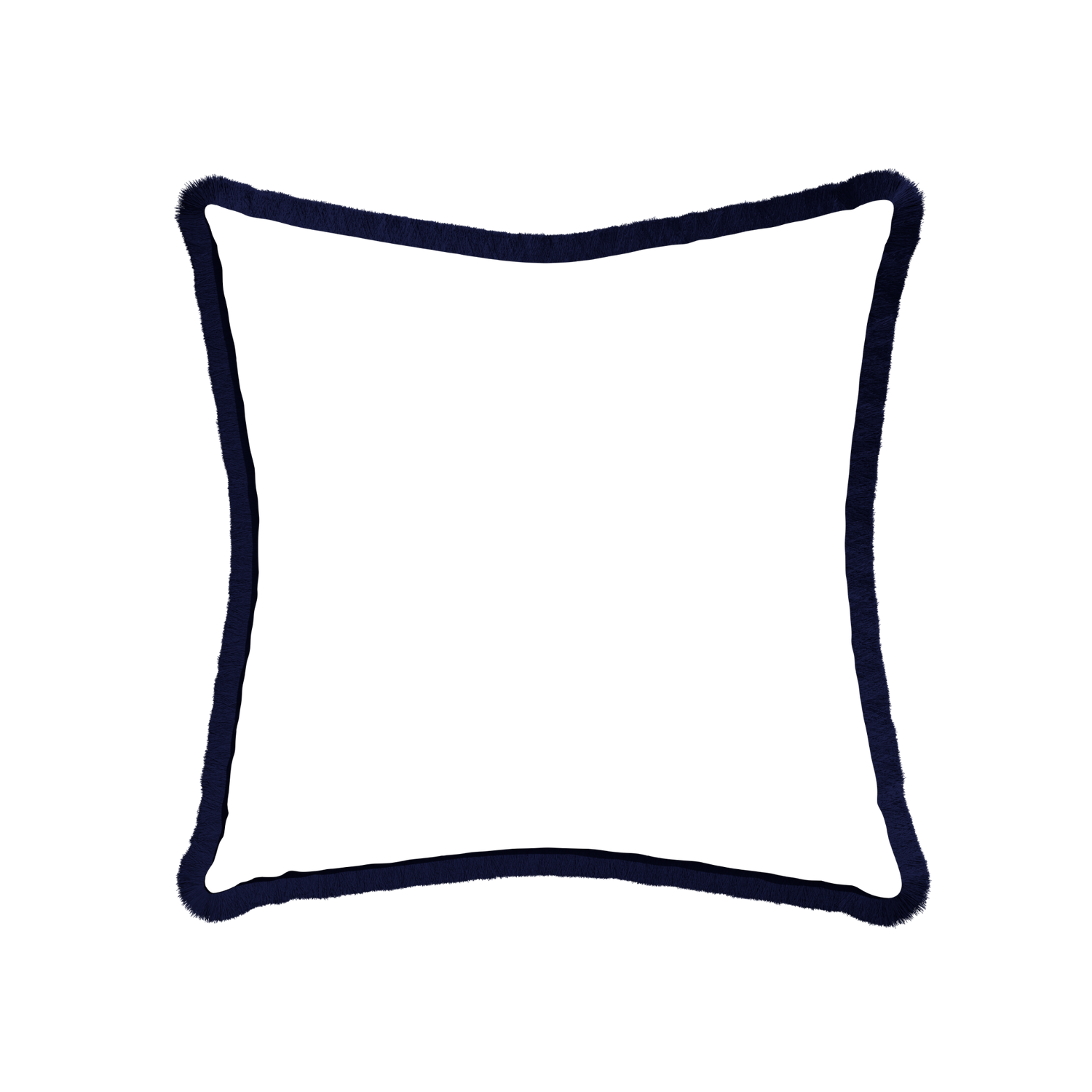 22-square hayes sea salt custom blue geometric pillow with midnight fringe on white background