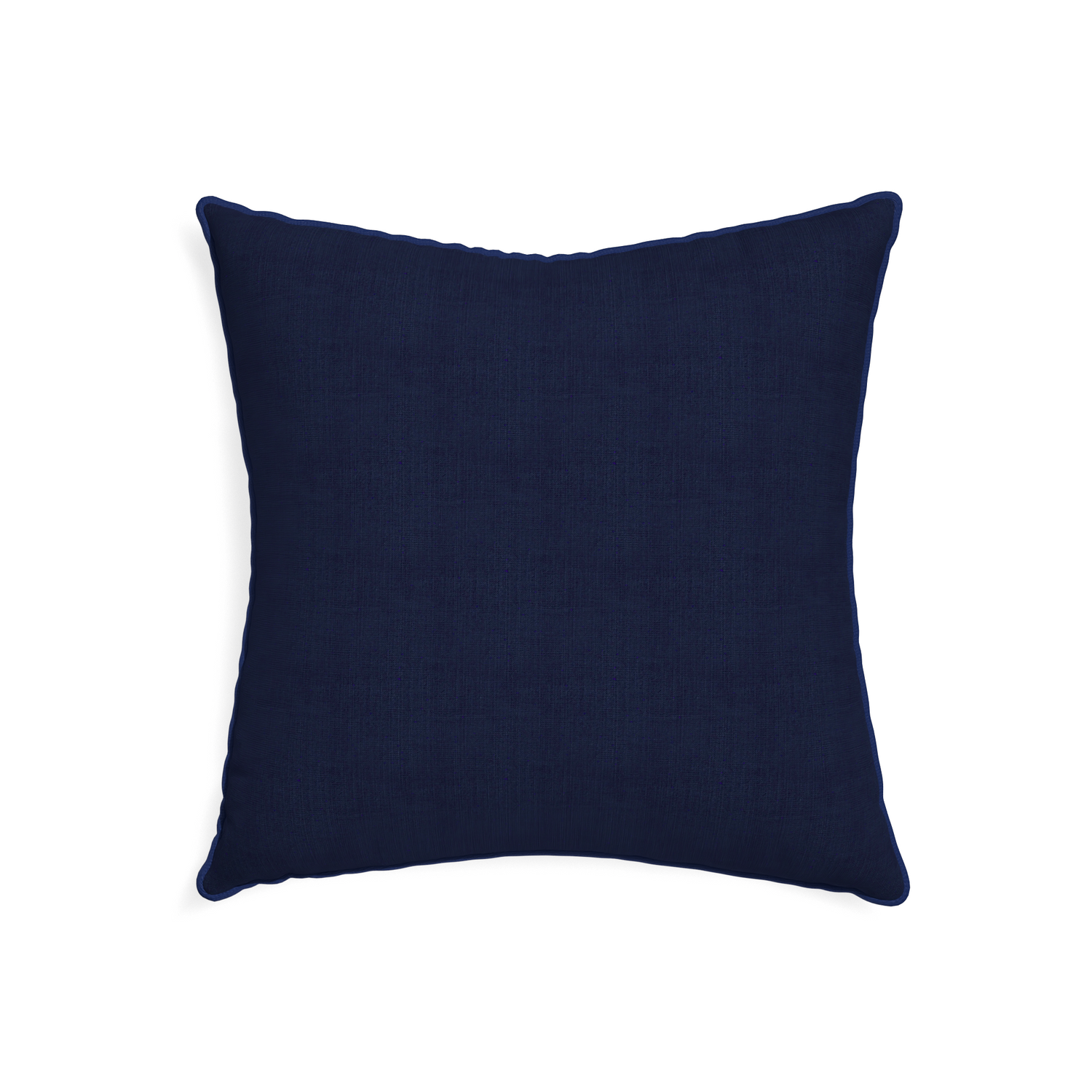 22-square midnight custom pillow with midnight piping on white background