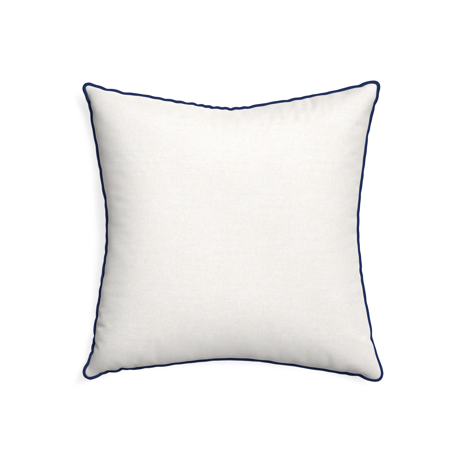 22-square flour custom pillow with midnight piping on white background