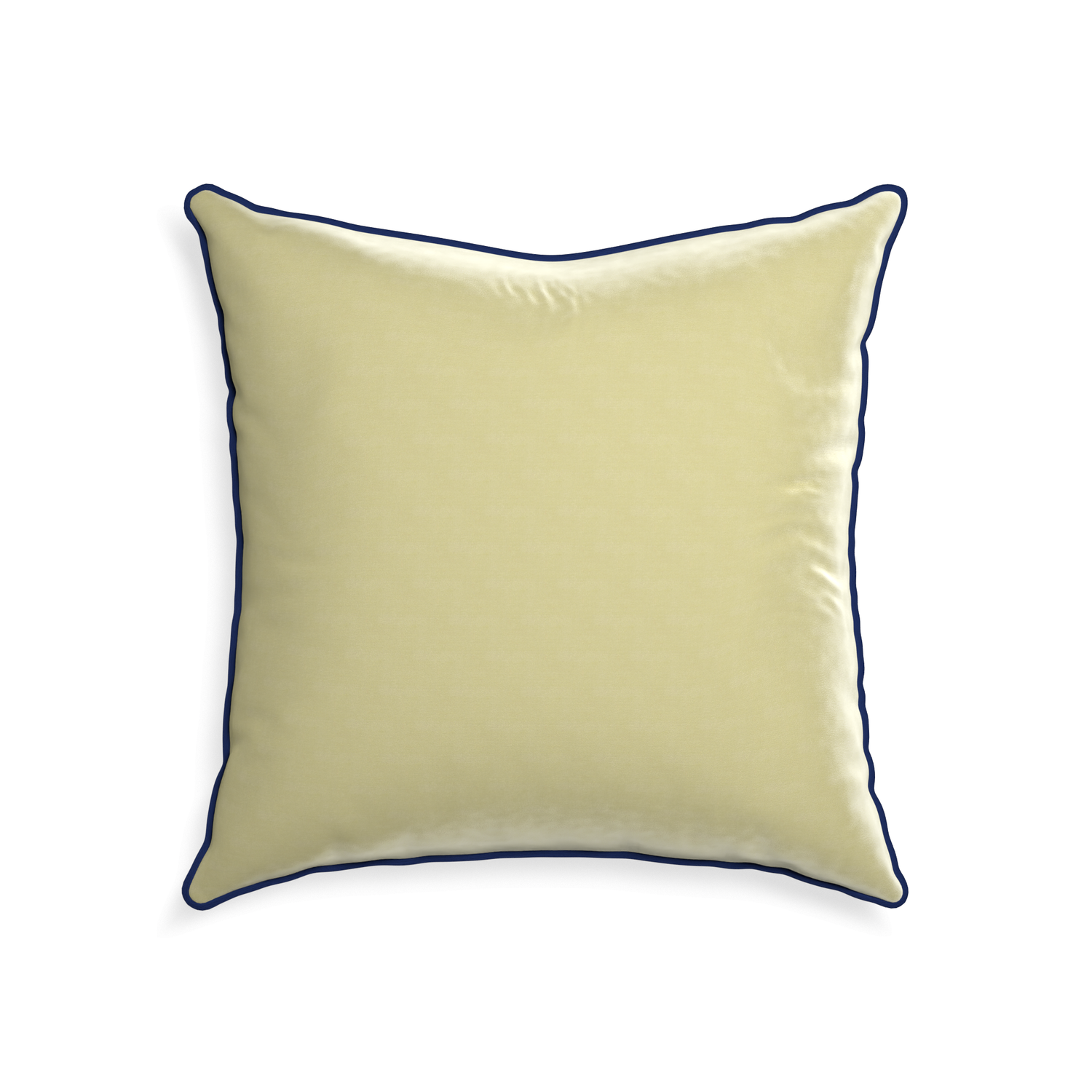 22-square pear velvet custom pillow with midnight piping on white background