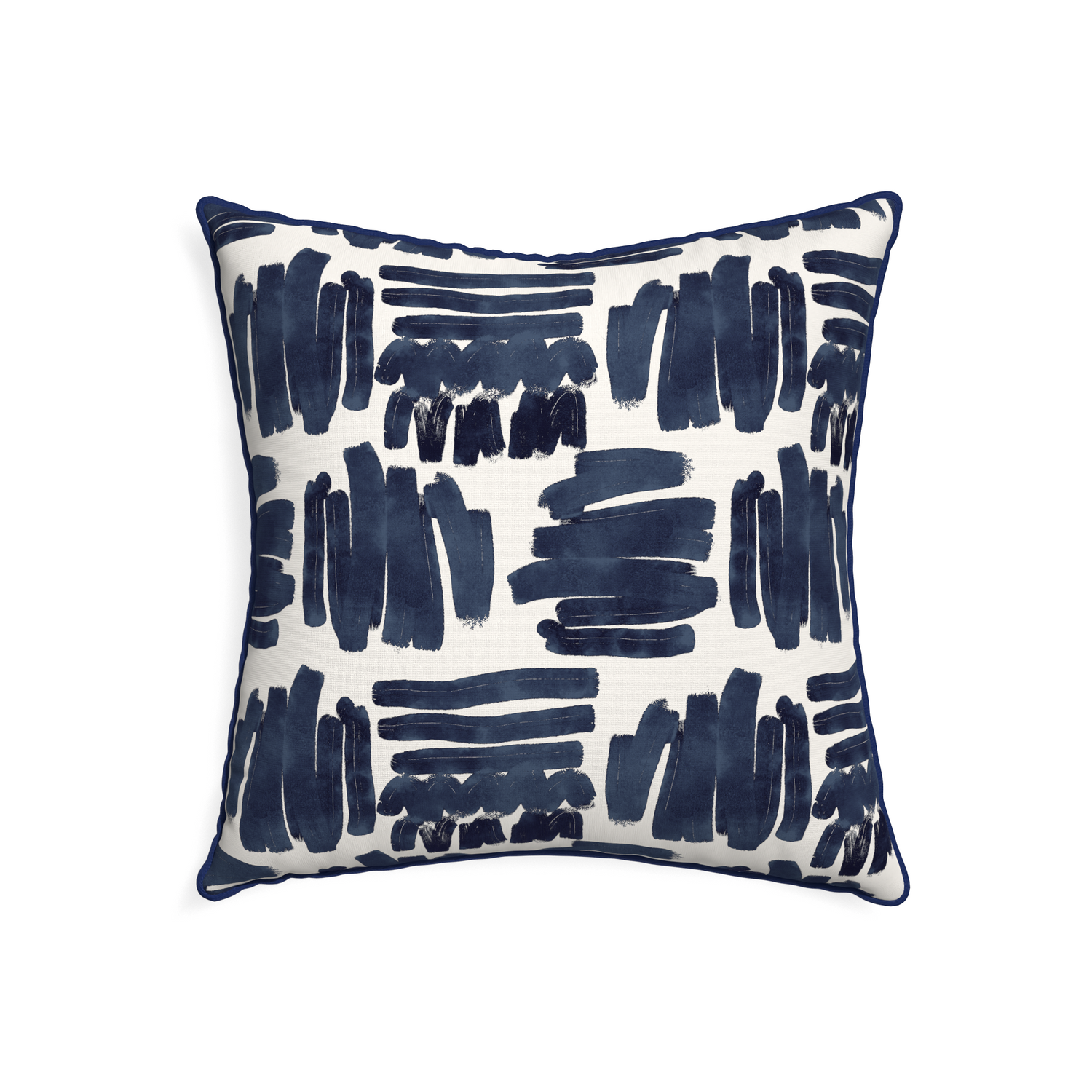 22-square warby custom pillow with midnight piping on white background