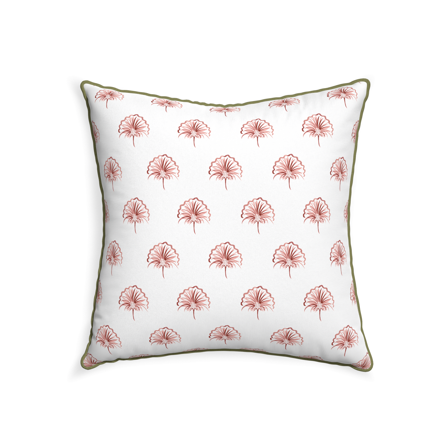 22-square penelope rose custom floral pinkpillow with moss piping on white background