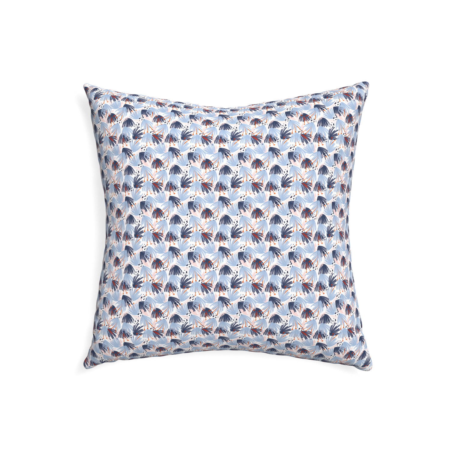 22-square eden blue custom pillow with none on white background