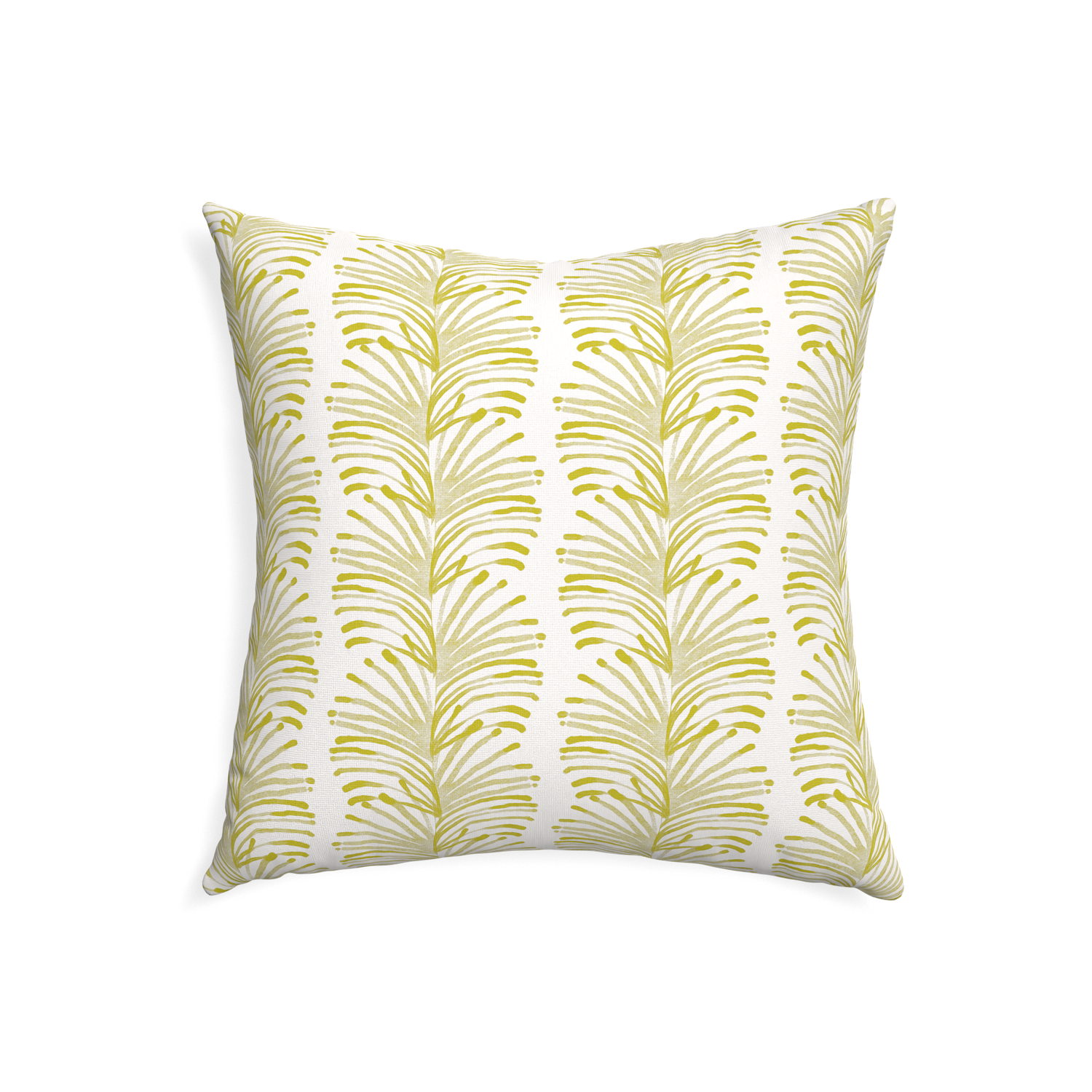 22-square emma chartreuse custom yellow stripe chartreusepillow with none on white background