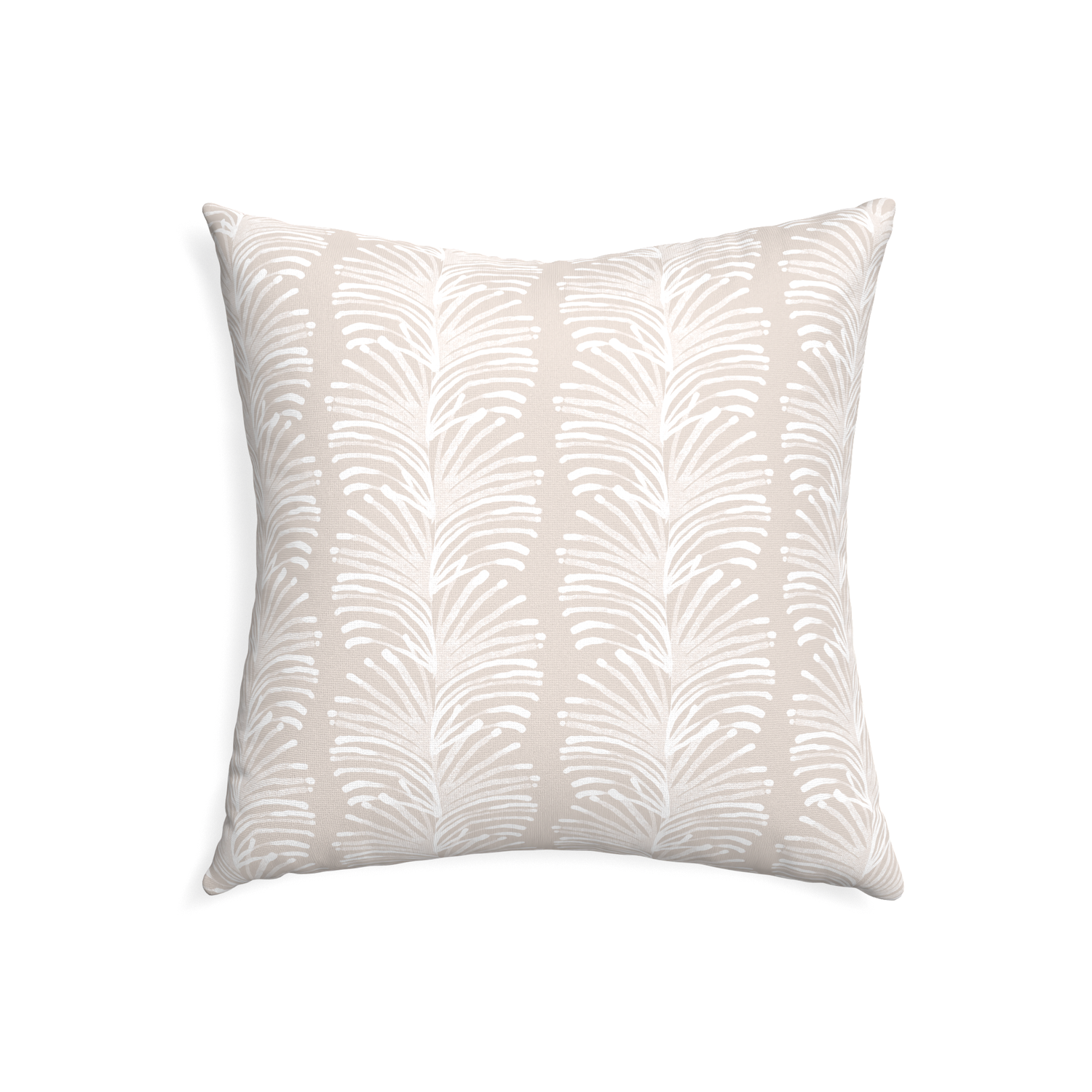 22-square emma sand custom sand colored botanical stripepillow with none on white background