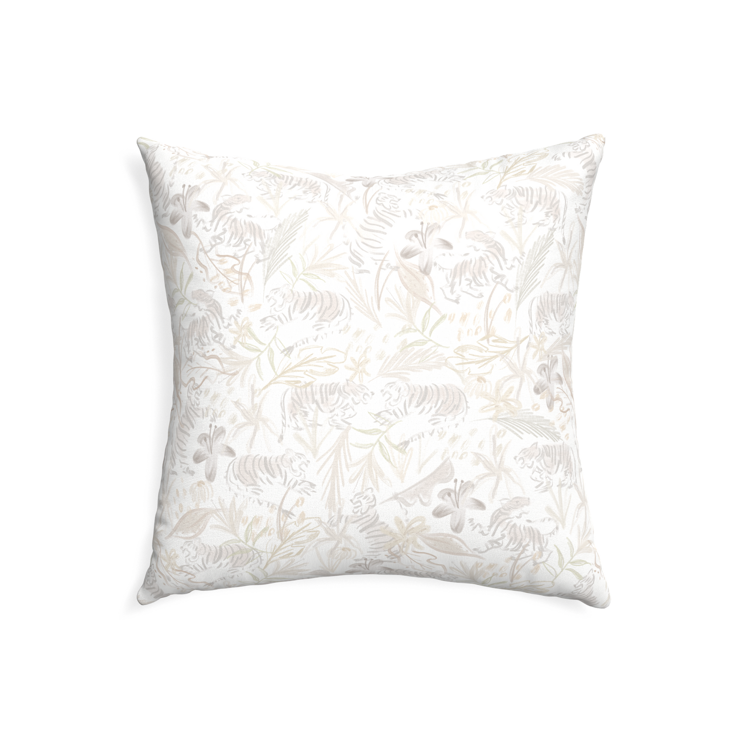 22-square frida sand custom beige chinoiserie tigerpillow with none on white background