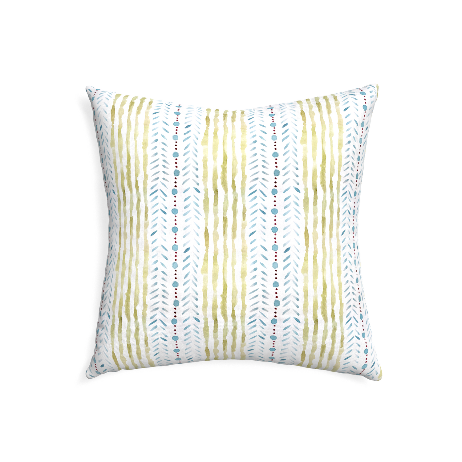 22-square julia custom blue & green stripedpillow with none on white background